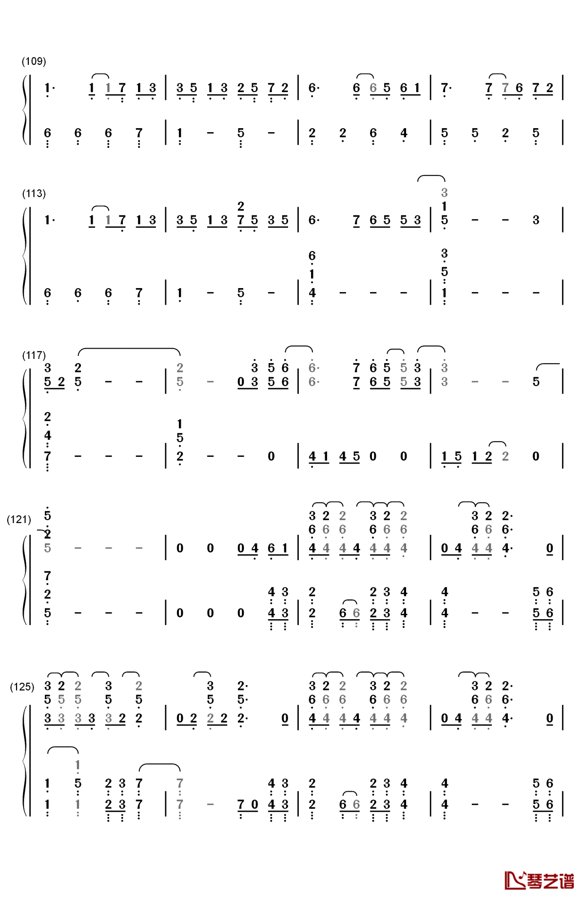 paradise钢琴简谱-数字双手-coldplay7