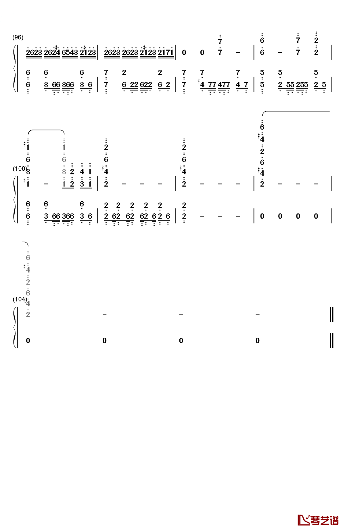 allied force钢琴简谱-数字双手-林ゆうき6