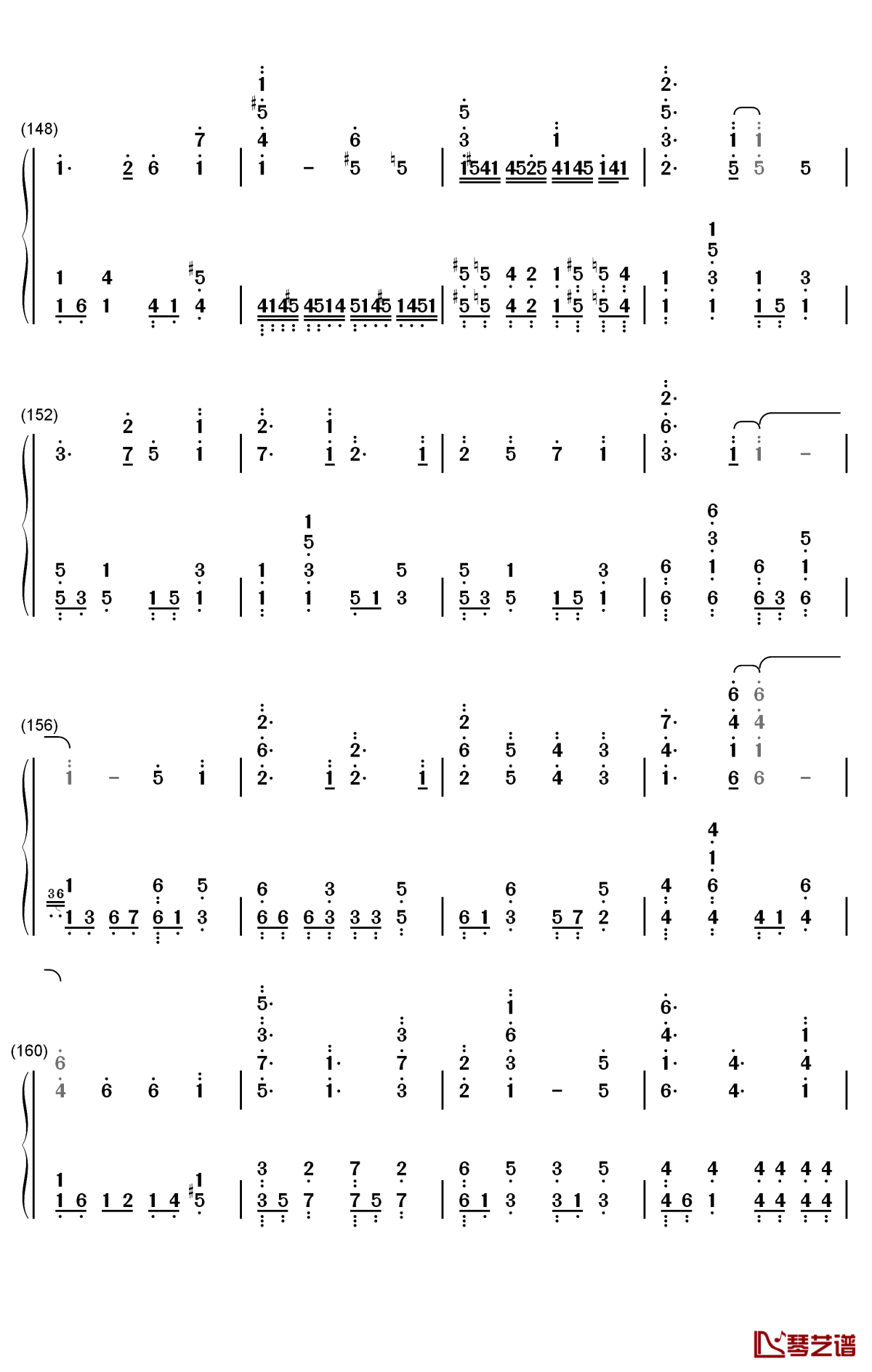 しわ钢琴简谱-数字双手-gumi10