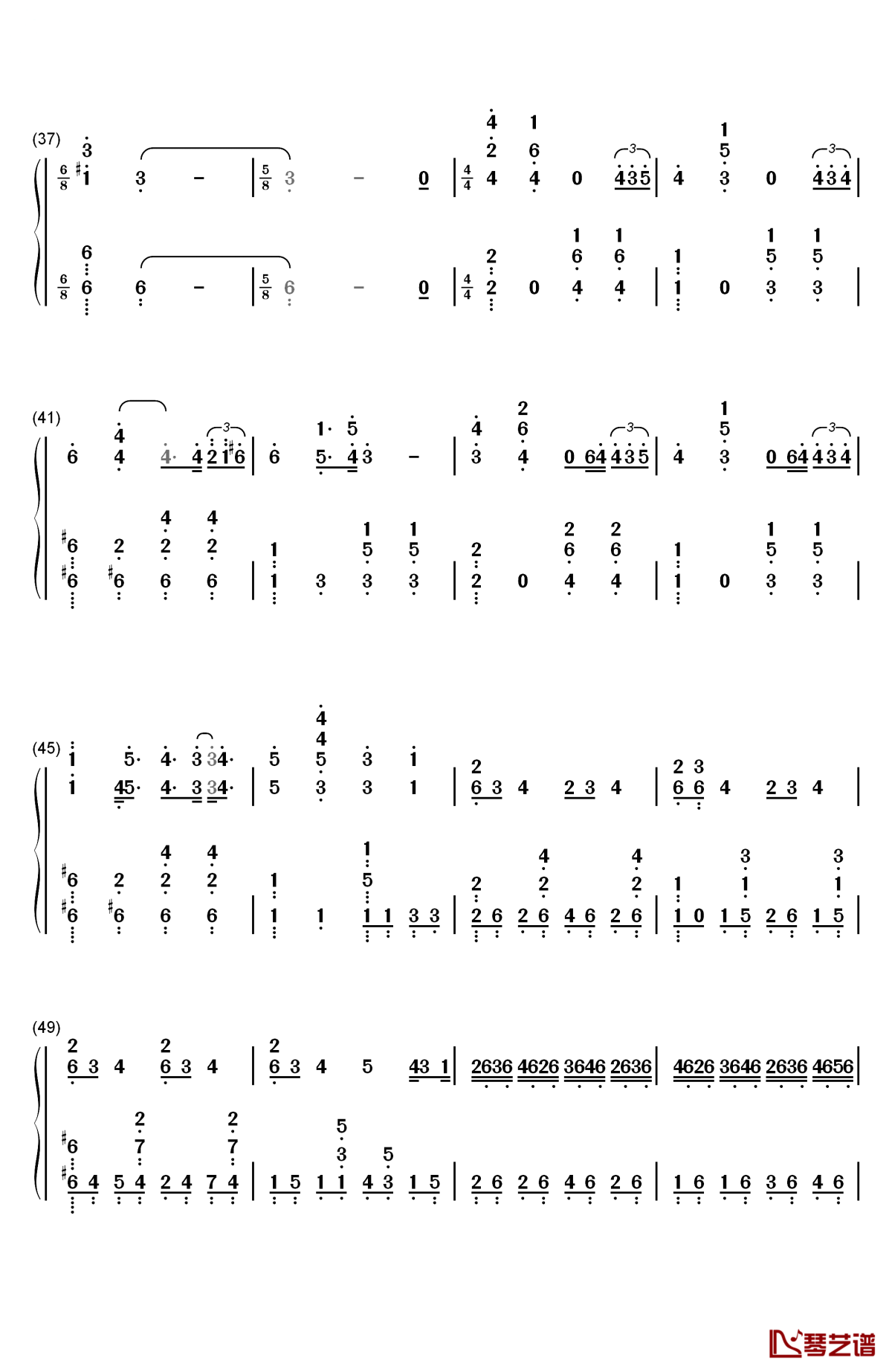 pianoforte钢琴简谱-数字双手-泽野弘之3