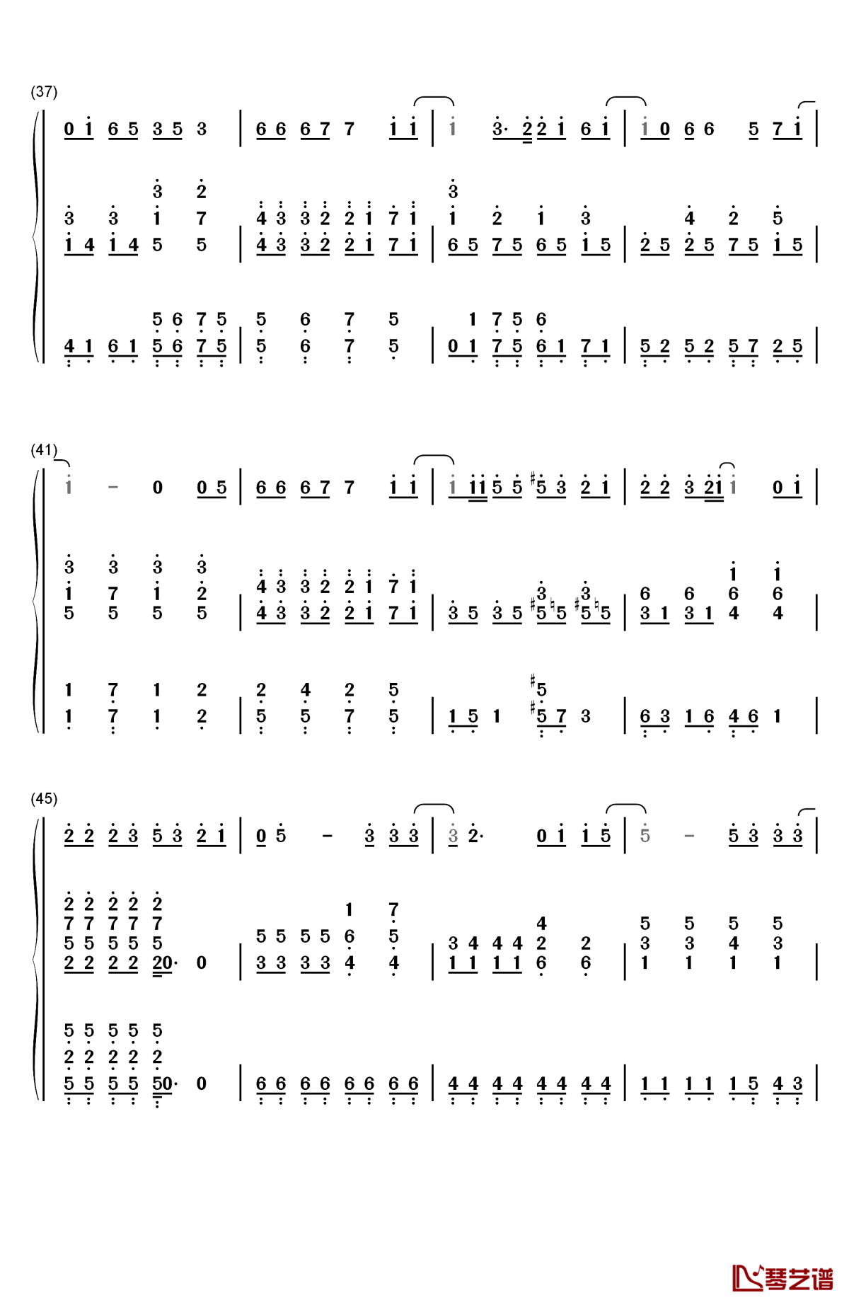 try钢琴简谱-数字双手-asher book4