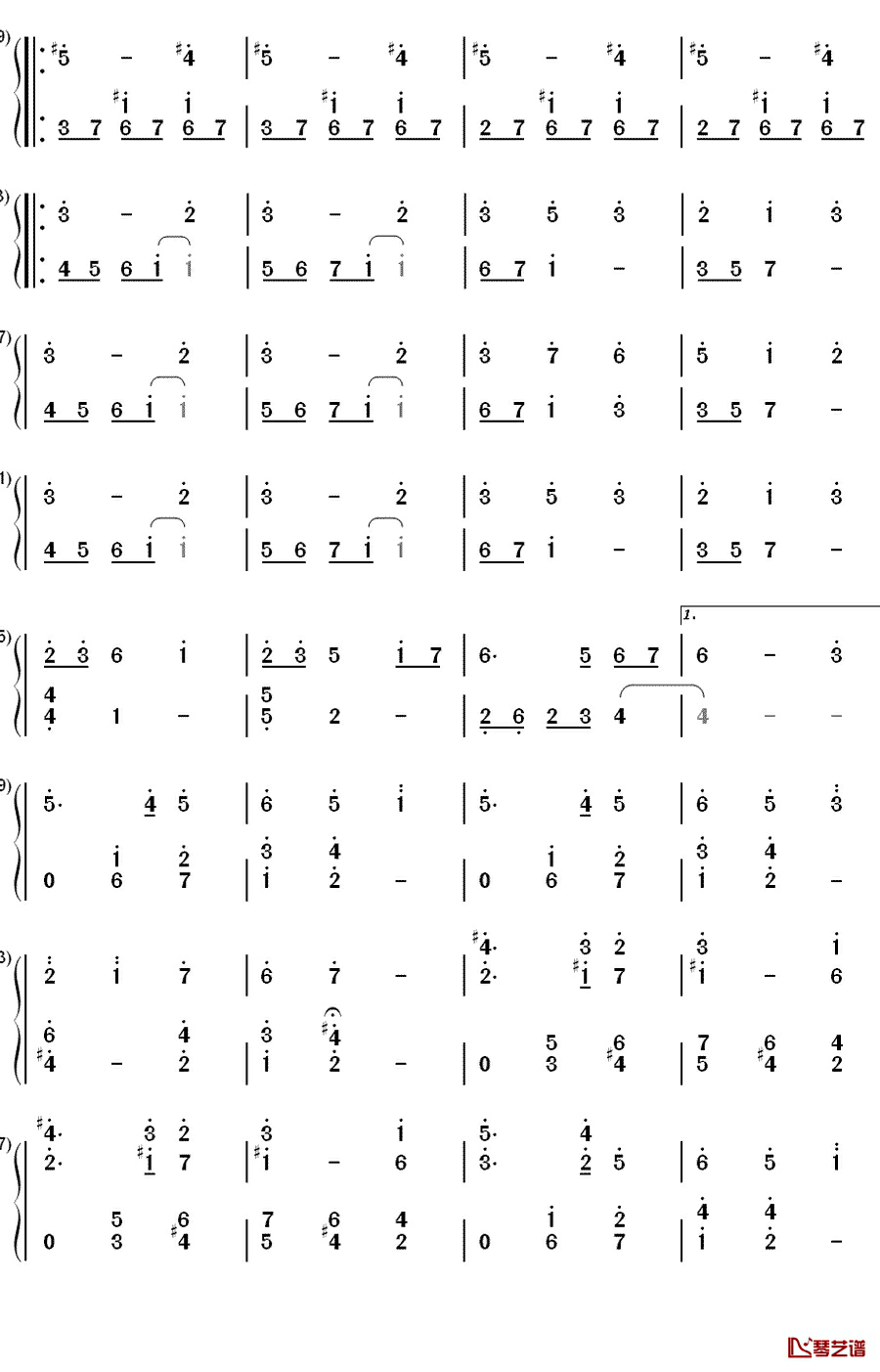 心的谱面钢琴简谱-数字双手-松井咲子2