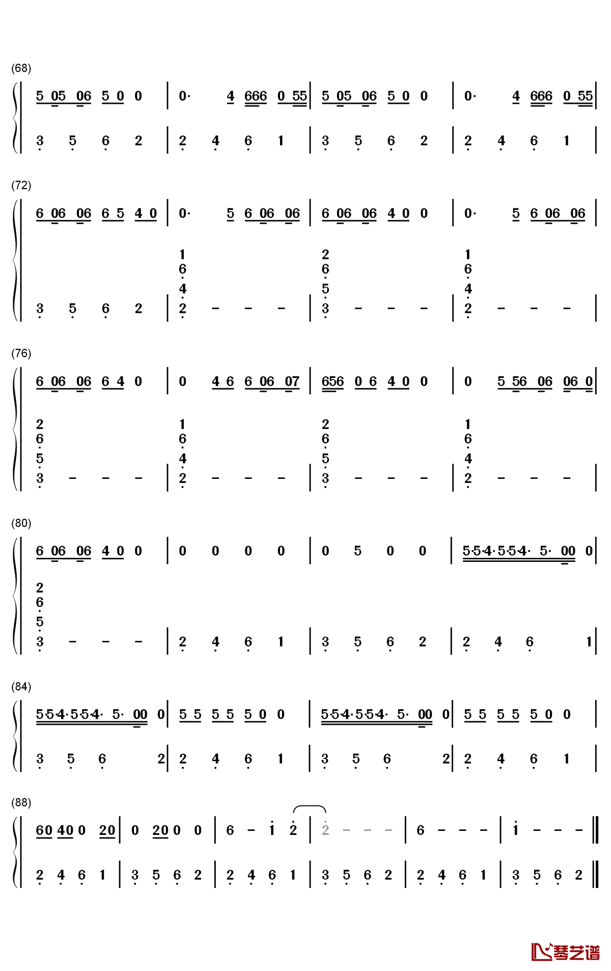 pain 1993钢琴简谱-数字双手-drake4