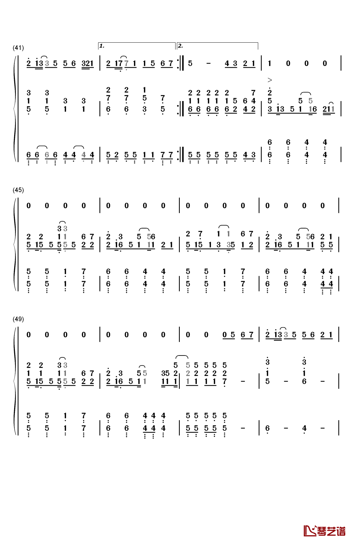 追光者钢琴简谱-数字双手-岑宁儿4