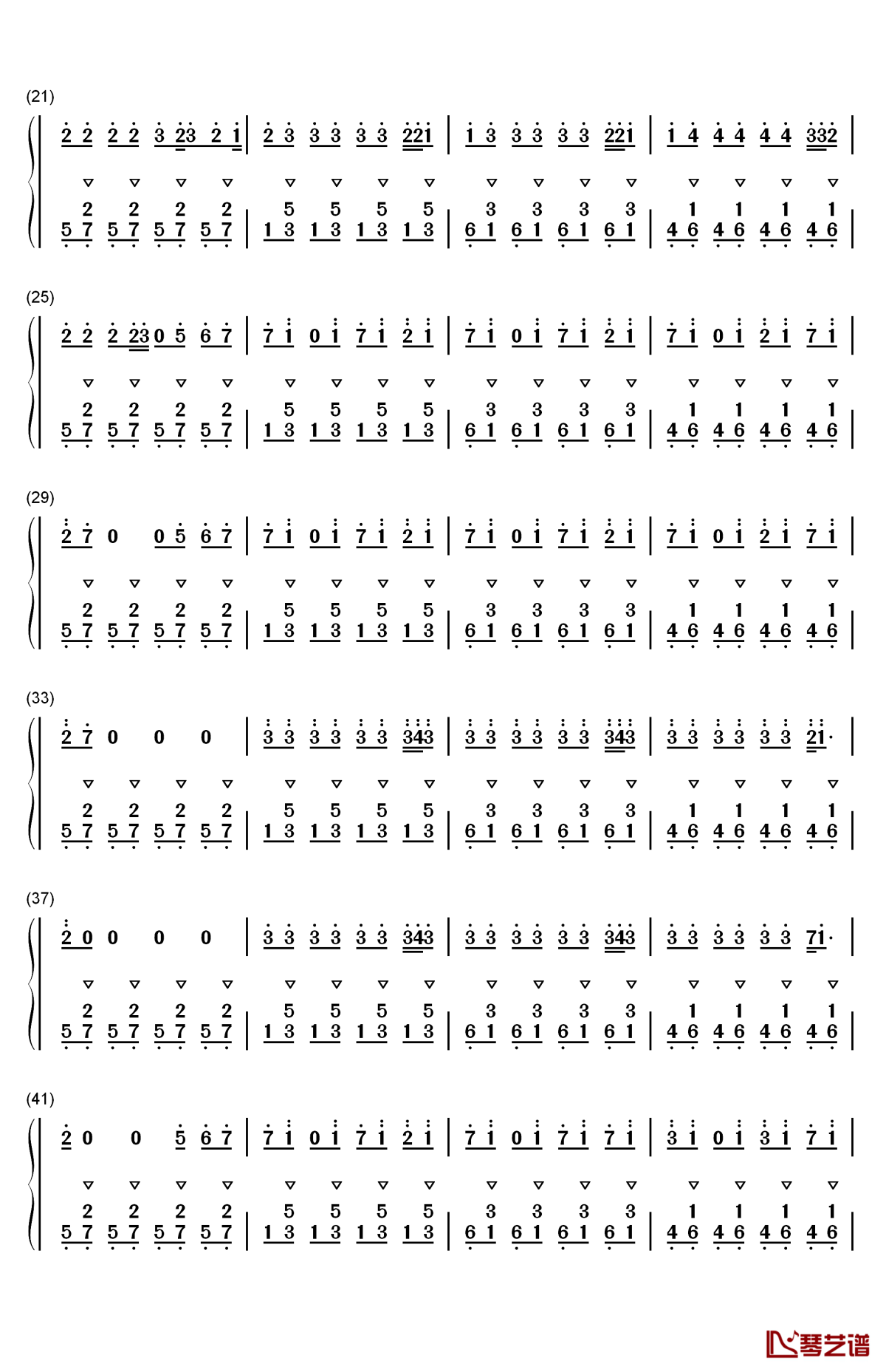 客官不可以钢琴简谱-数字双手-徐良2