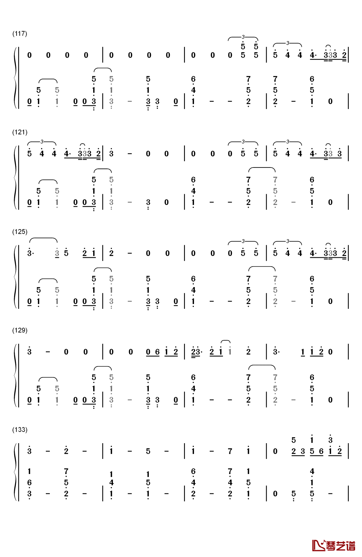 thinking out loud钢琴简谱-数字双手-ed sheeran7