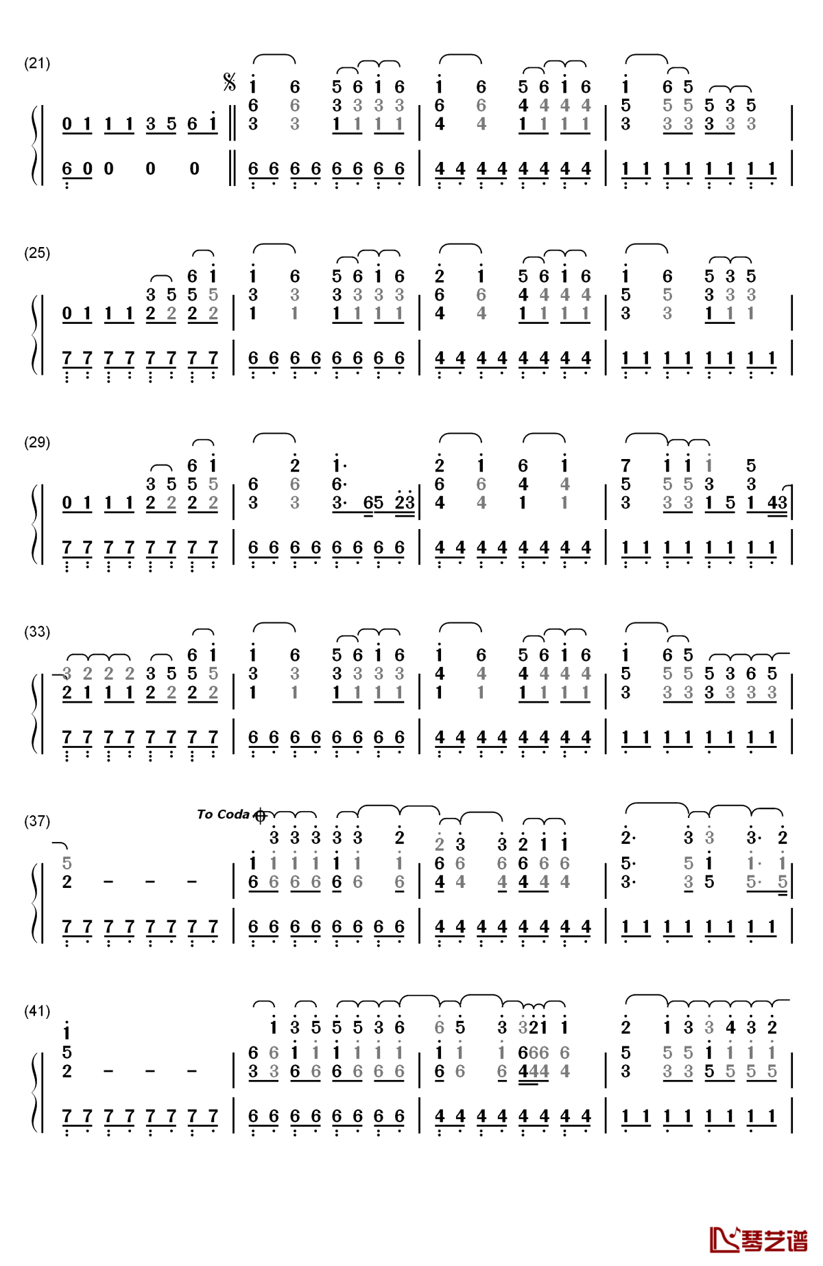 stronger钢琴简谱-数字双手-kelly clarkson2