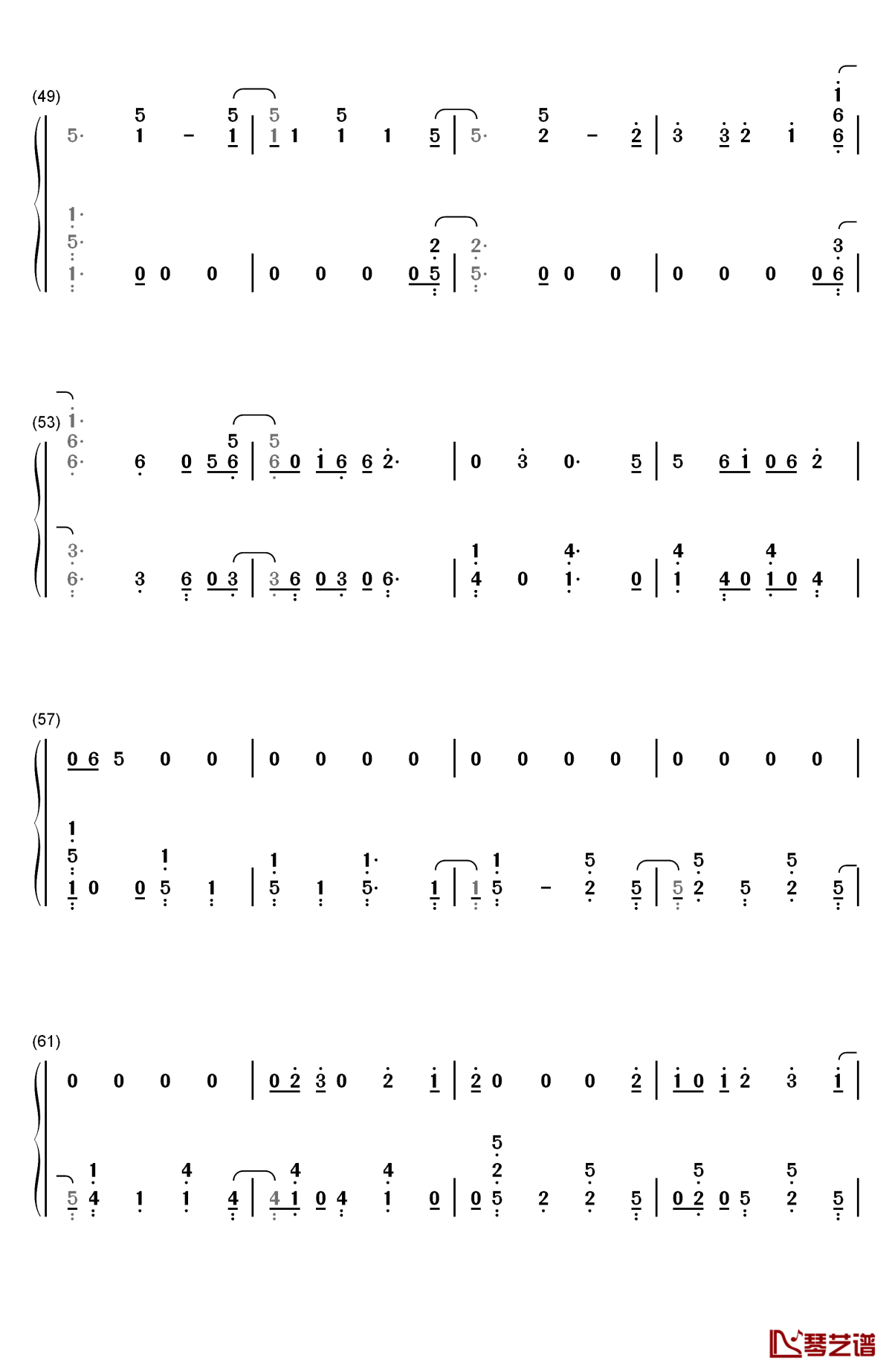 space between钢琴简谱-数字双手-mal evie4