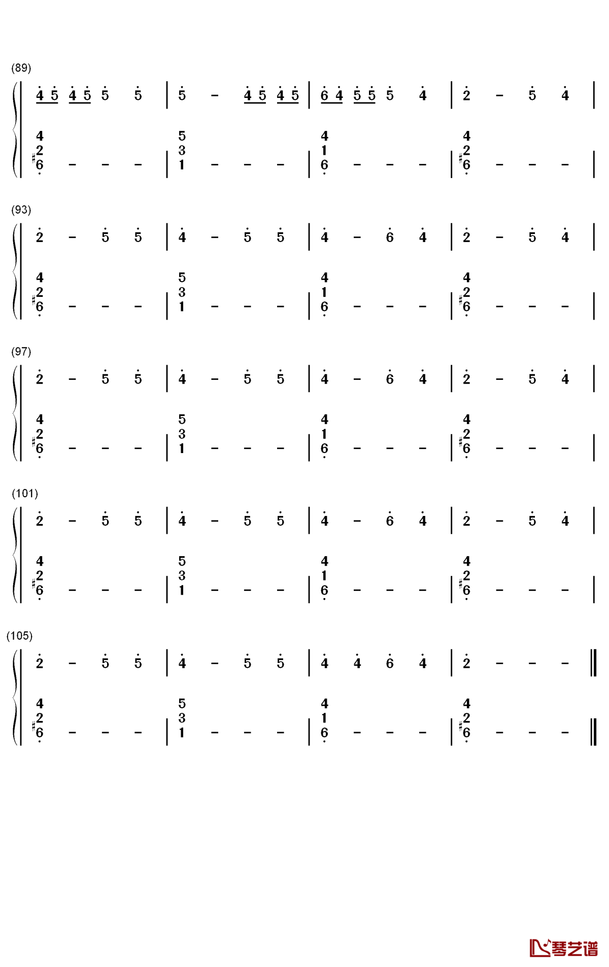 saved my life钢琴简谱-数字双手-sia5