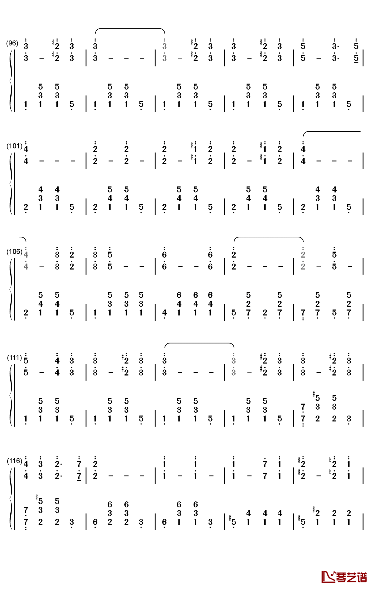 the stars and stripes forever钢琴简谱-数字双手-john philip sousa5