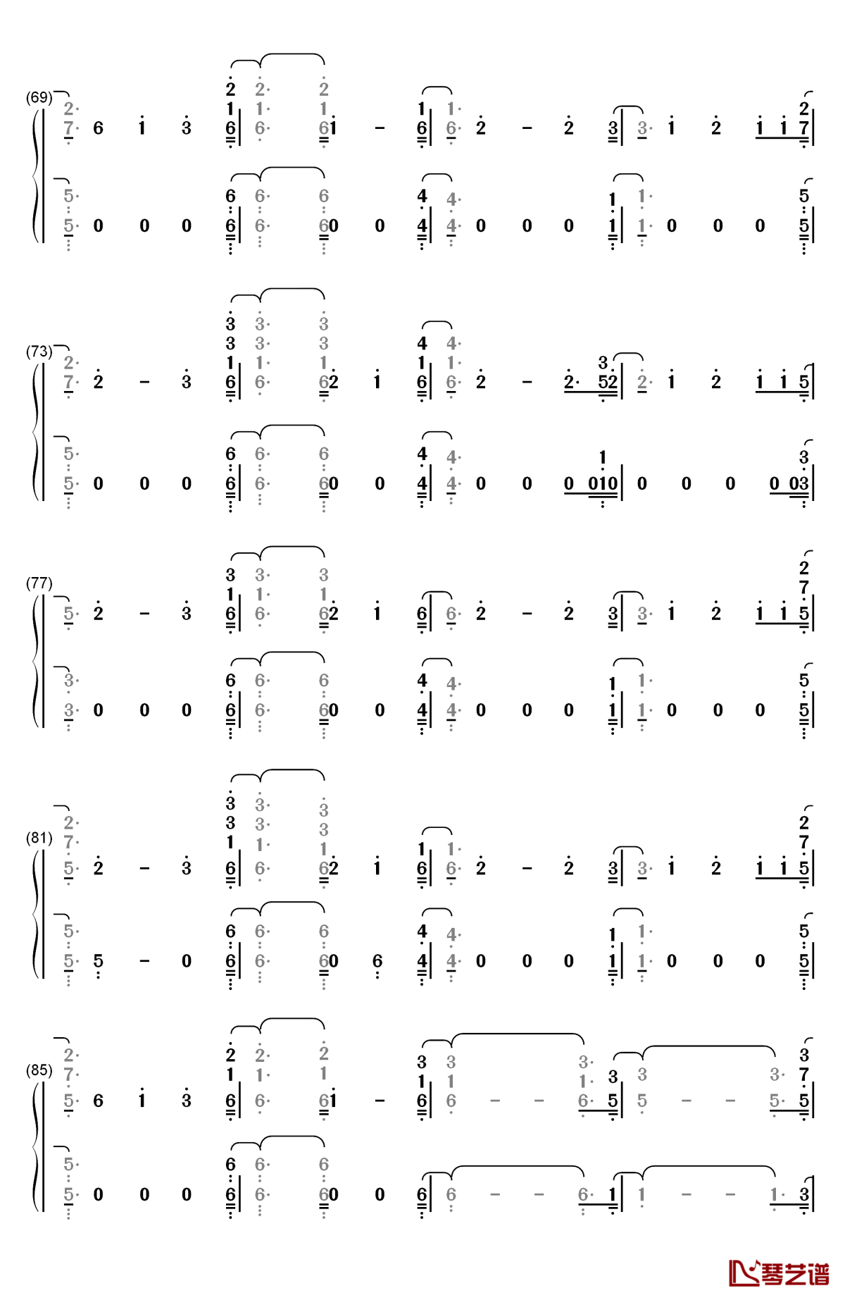 stargazing钢琴简谱-数字双手-kygo4