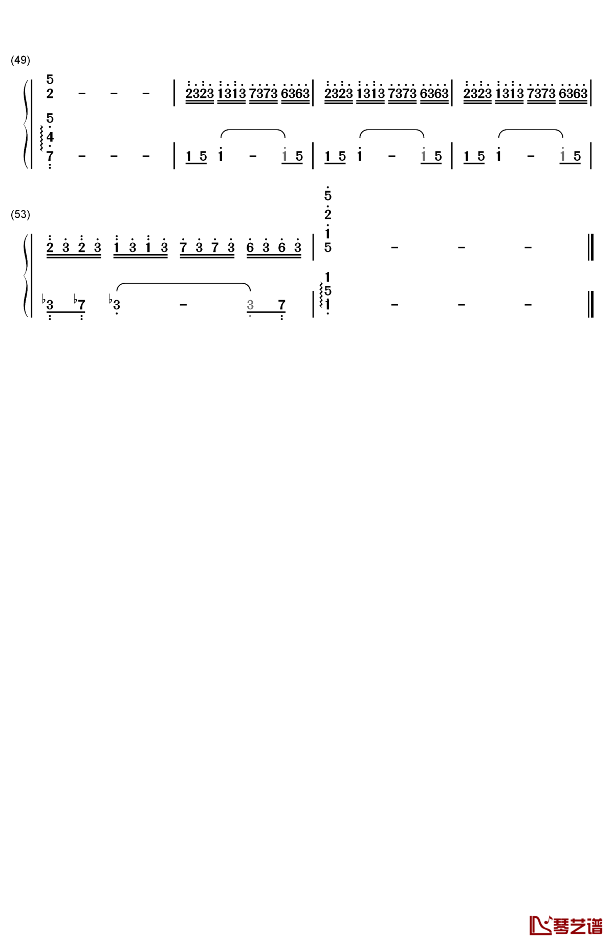 小情歌钢琴简谱-数字双手-苏打绿3