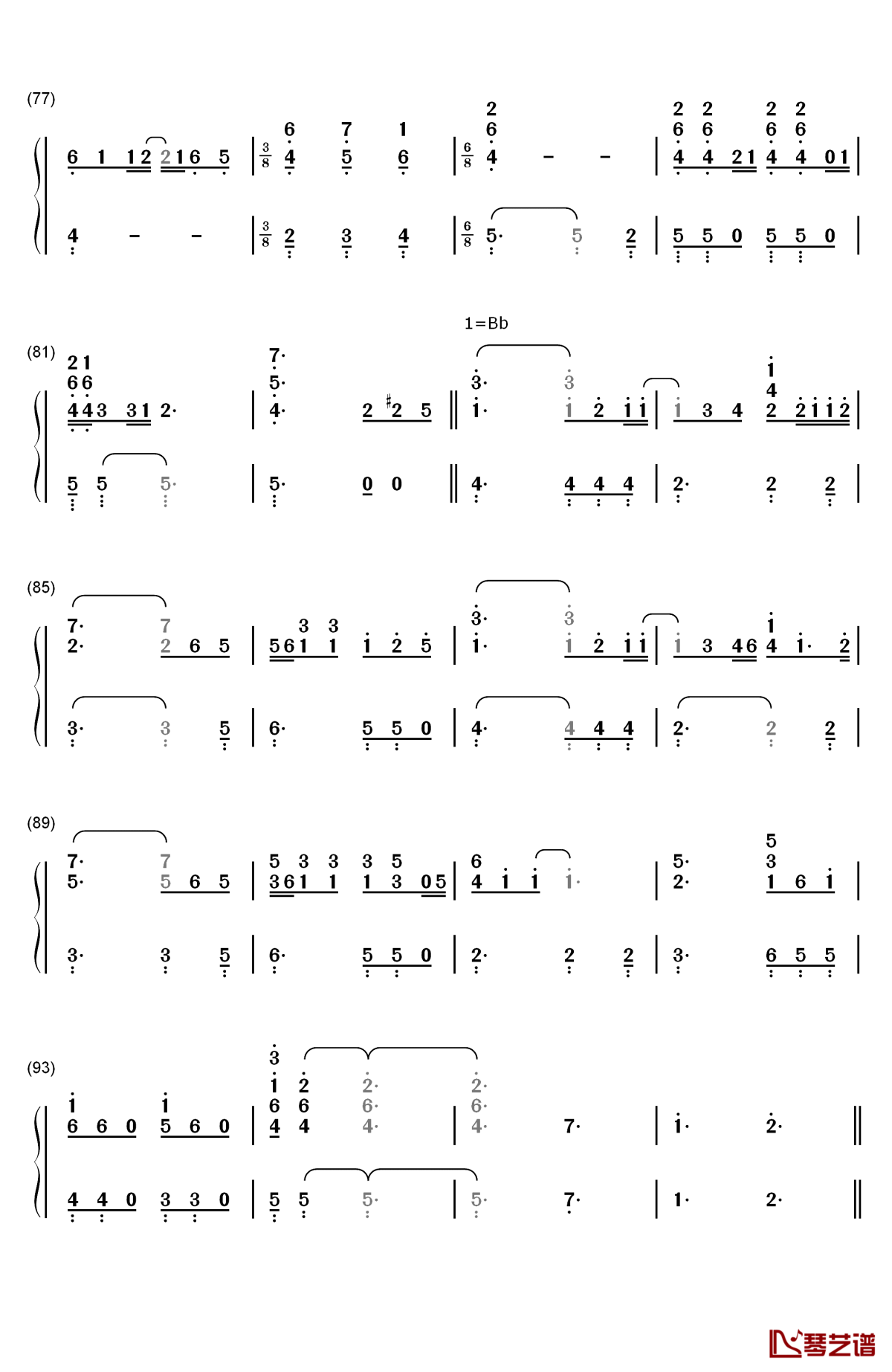 i have nothing钢琴简谱-数字双手-whitney houston5