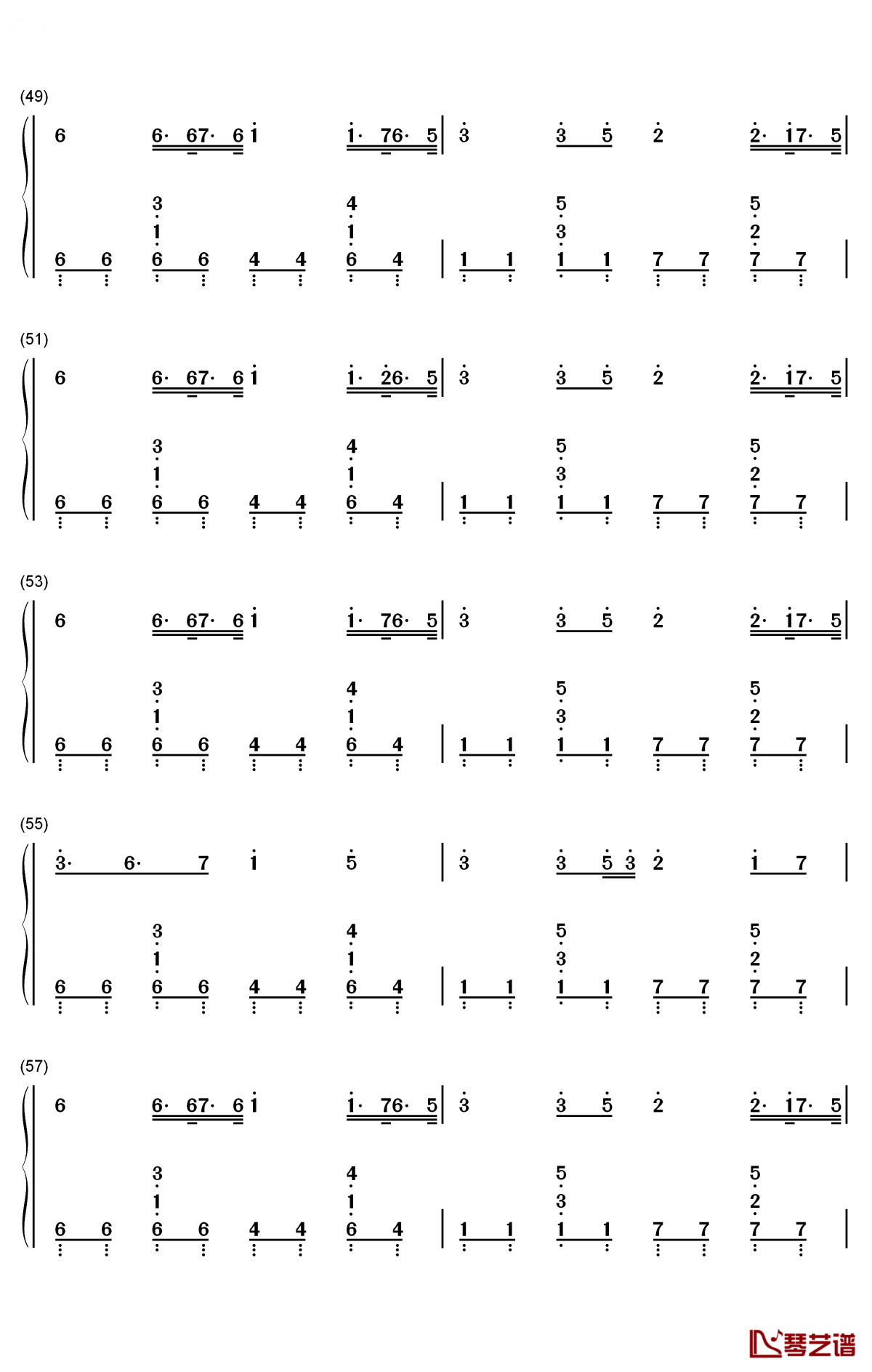 neon钢琴简谱-数字双手-猎豹移动公司5