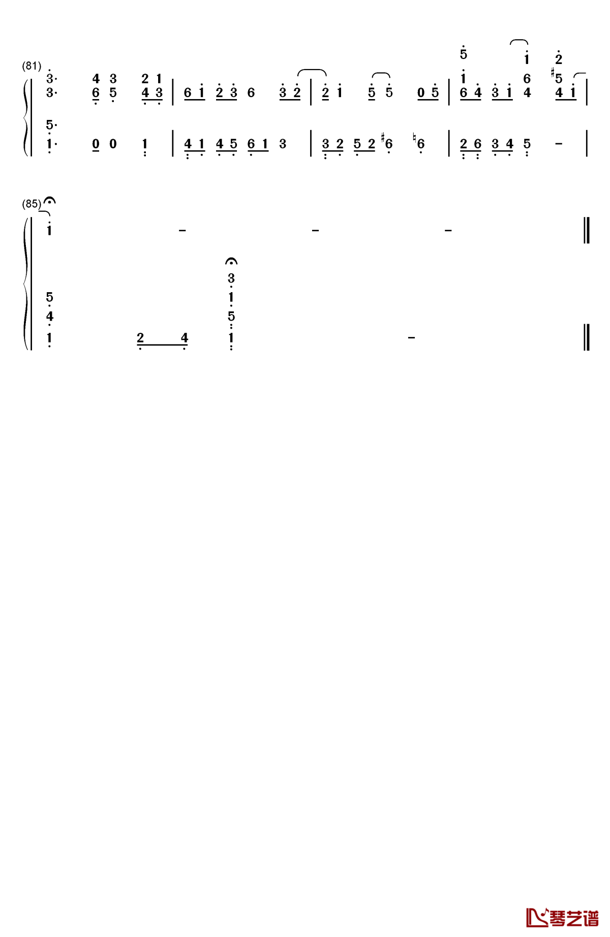 浮生未歇钢琴简谱-数字双手-hita 音频怪物5