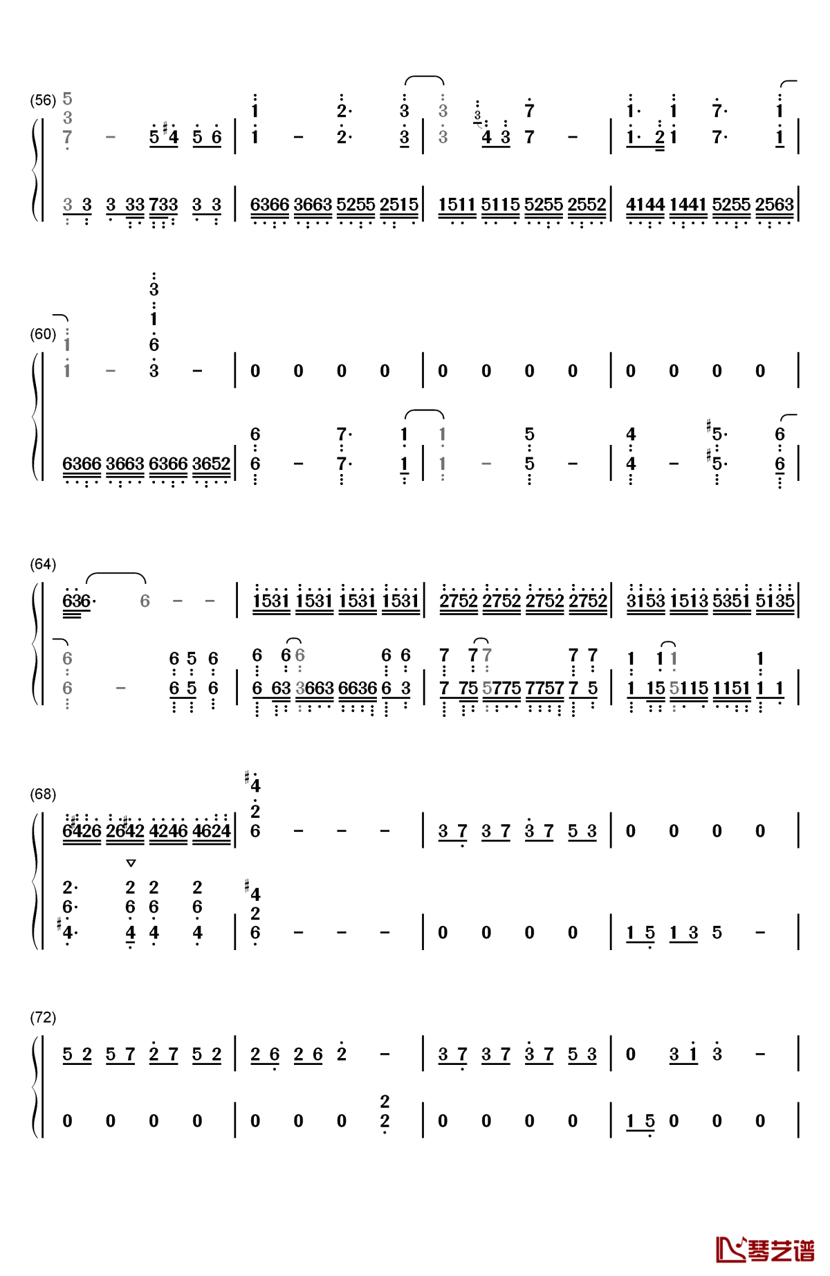 allied force钢琴简谱-数字双手-林ゆうき4