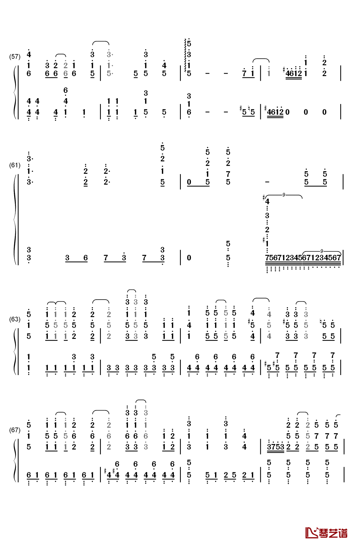 地球最后の告白を钢琴简谱-数字双手-gumi4