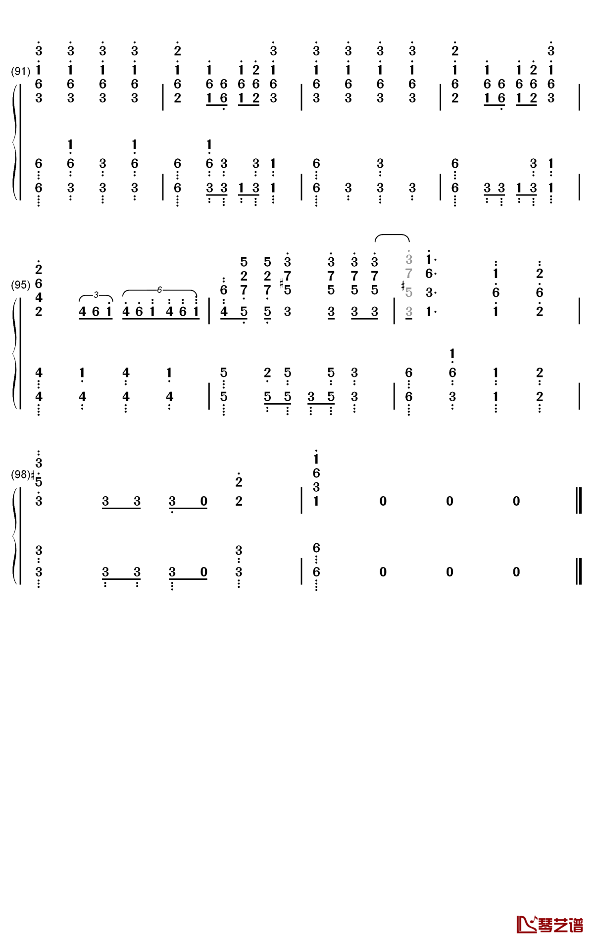 bang钢琴简谱-数字双手-ajr6