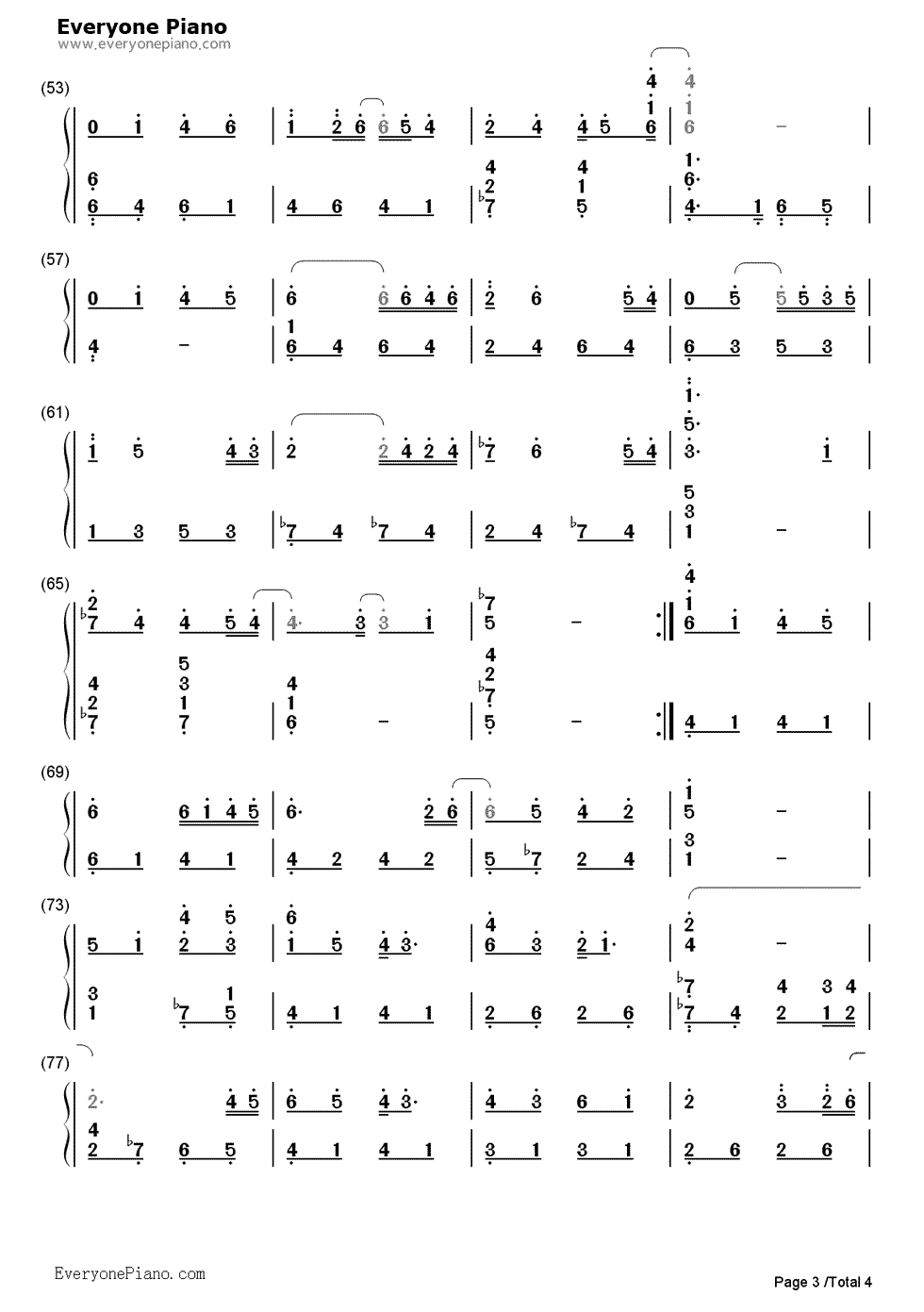 我只在乎你钢琴简谱-数字双手-邓丽君3