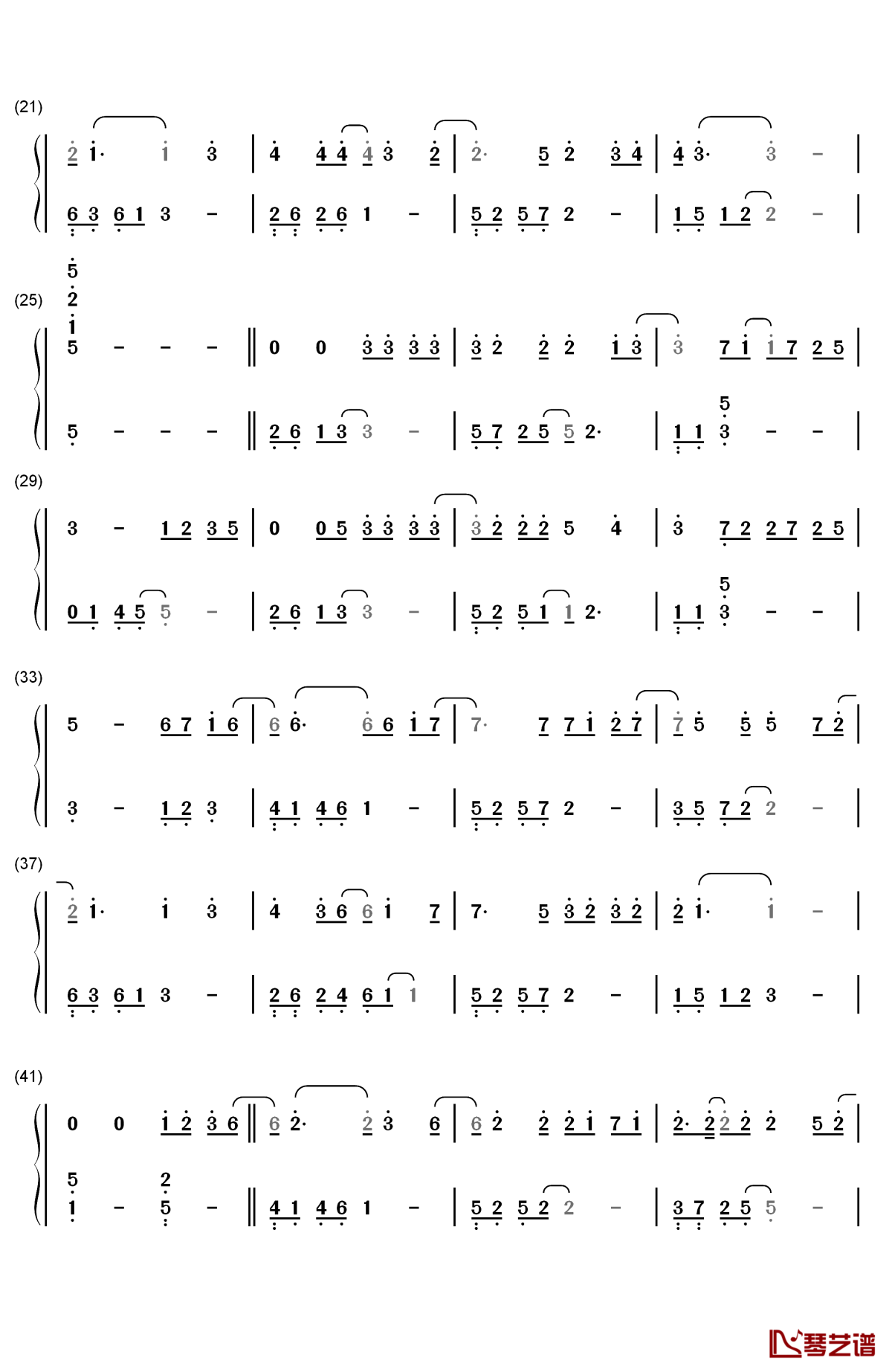 你还要我怎样钢琴简谱-数字双手-薛之谦2