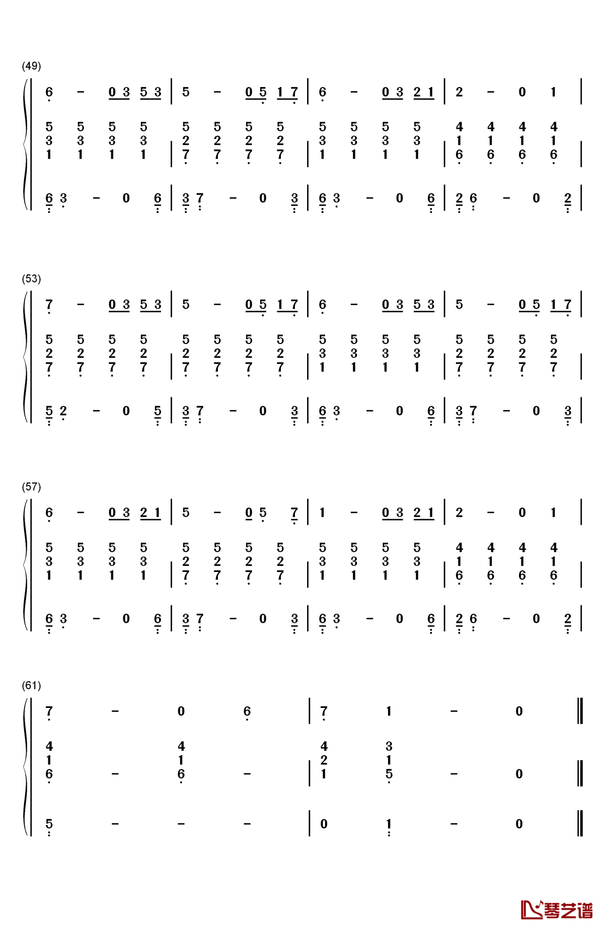 here we are again钢琴简谱-数字双手-cagnet4