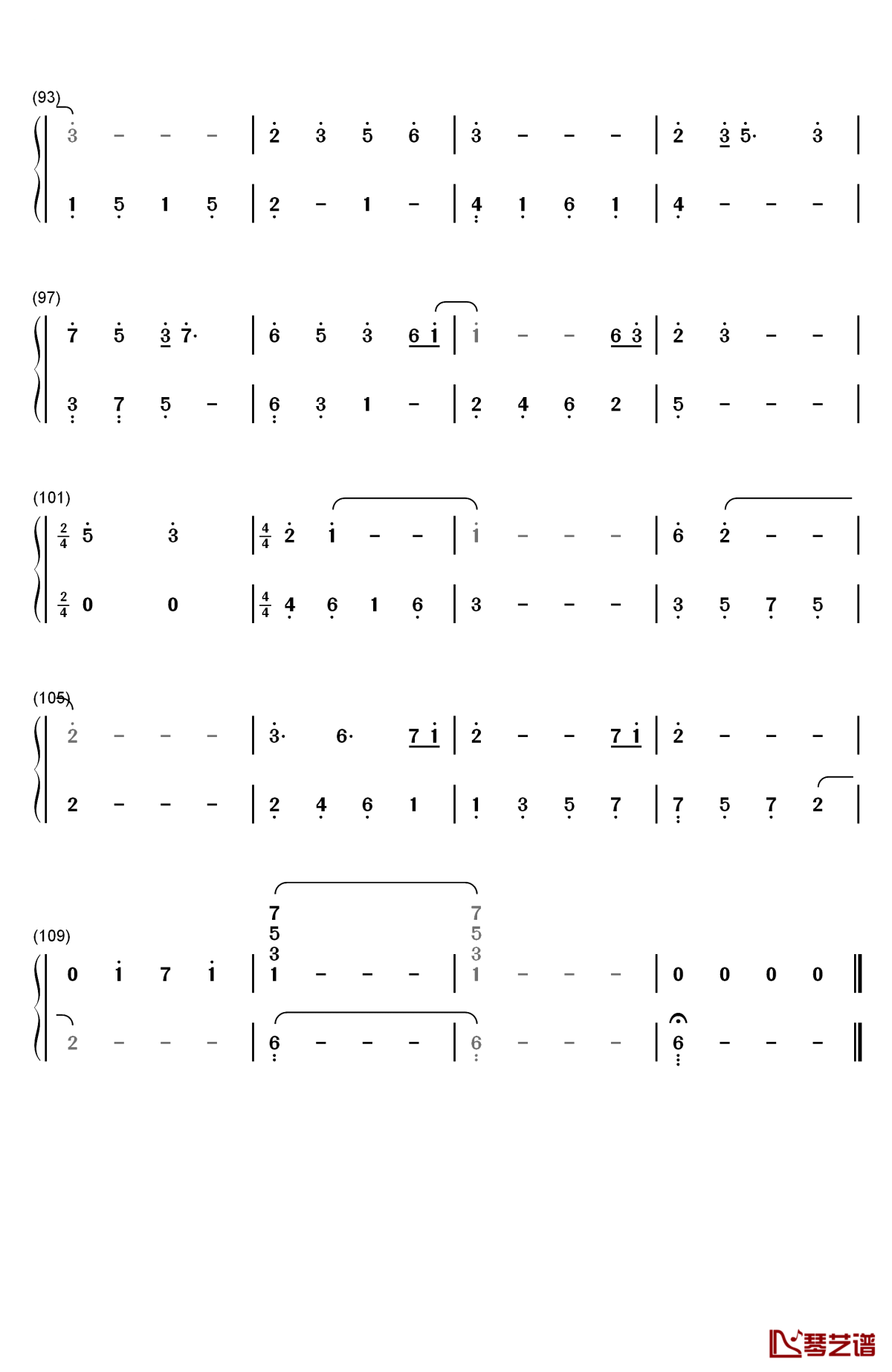 关键词钢琴简谱-数字双手-林俊杰5