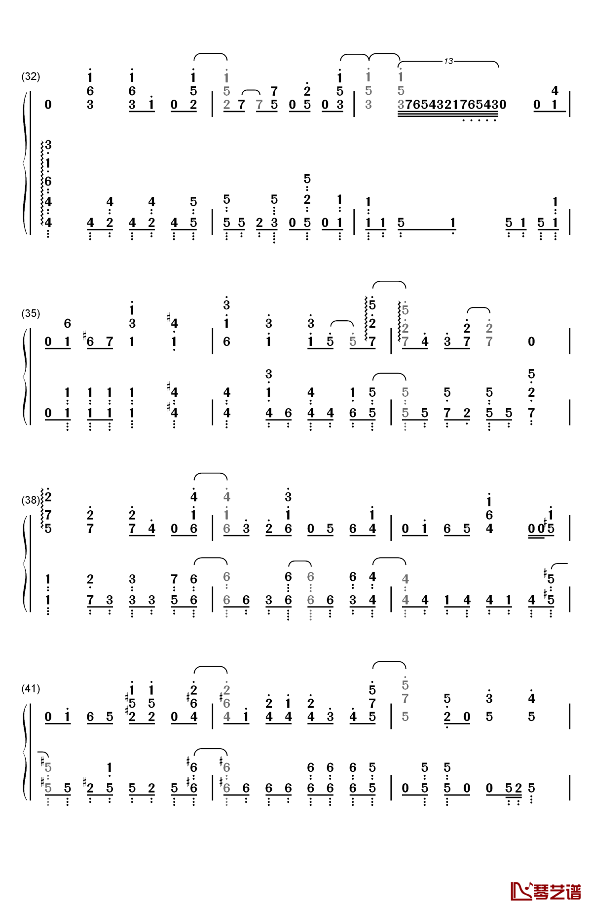 step by step up钢琴简谱-数字双手-fourfolium3