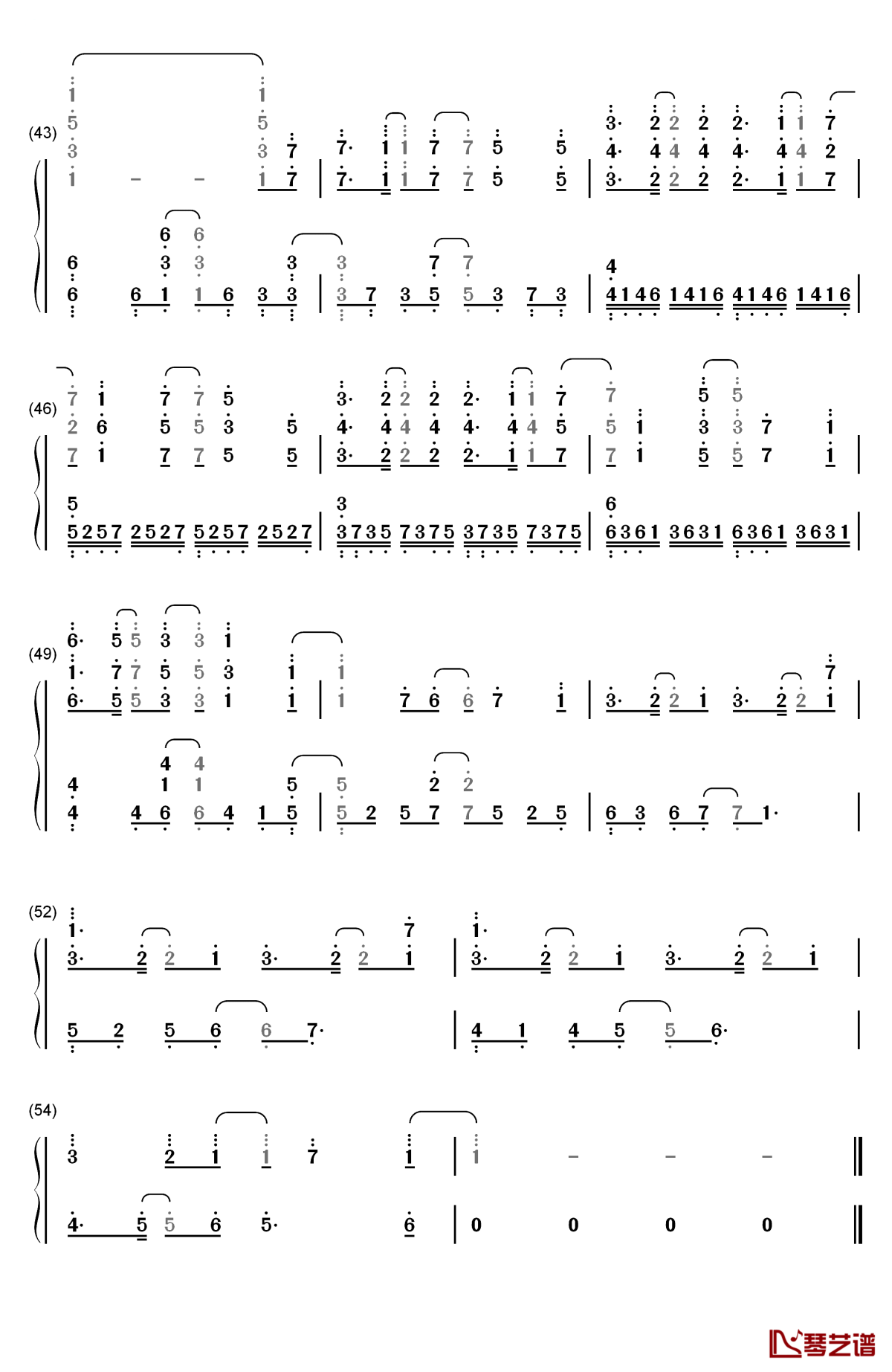 unravel钢琴简谱-数字双手-tk from  凛冽时雨4