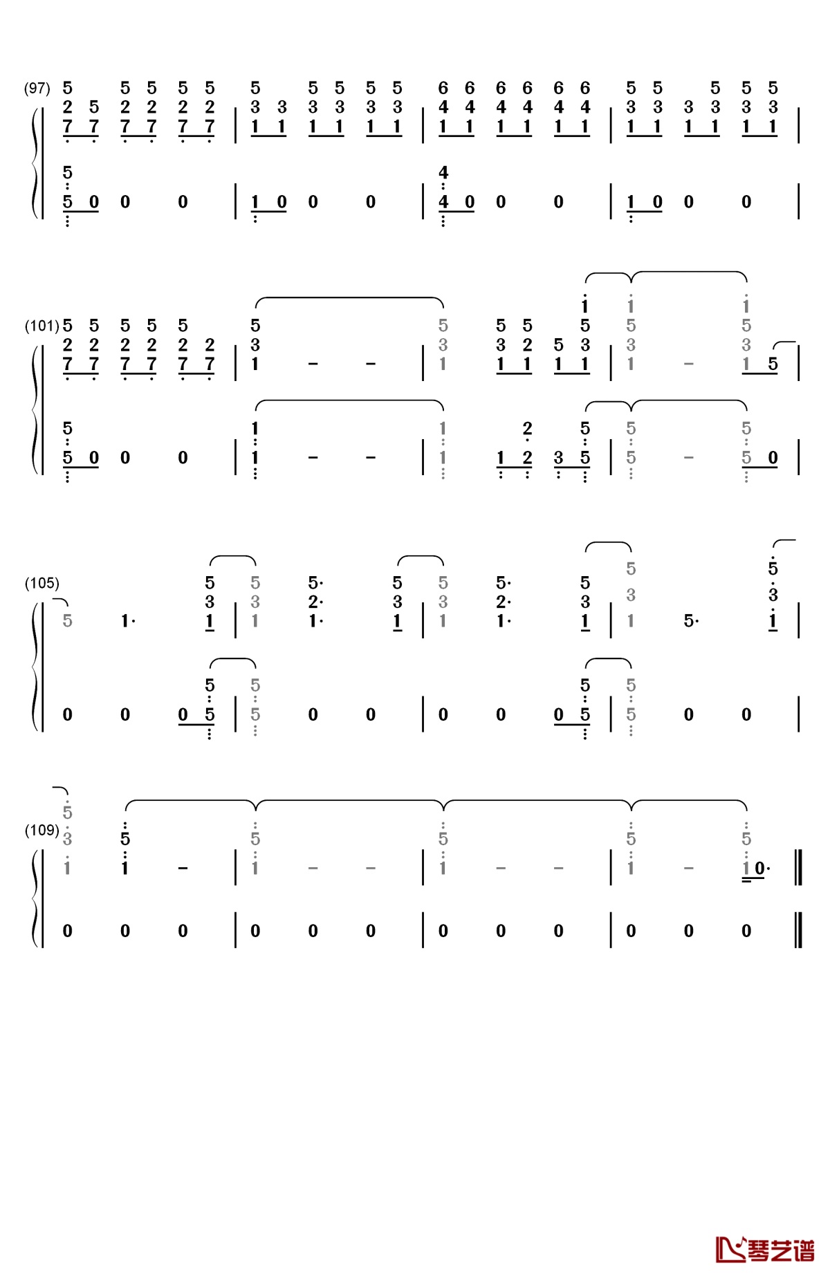 one last song钢琴简谱-数字双手-sam smith6