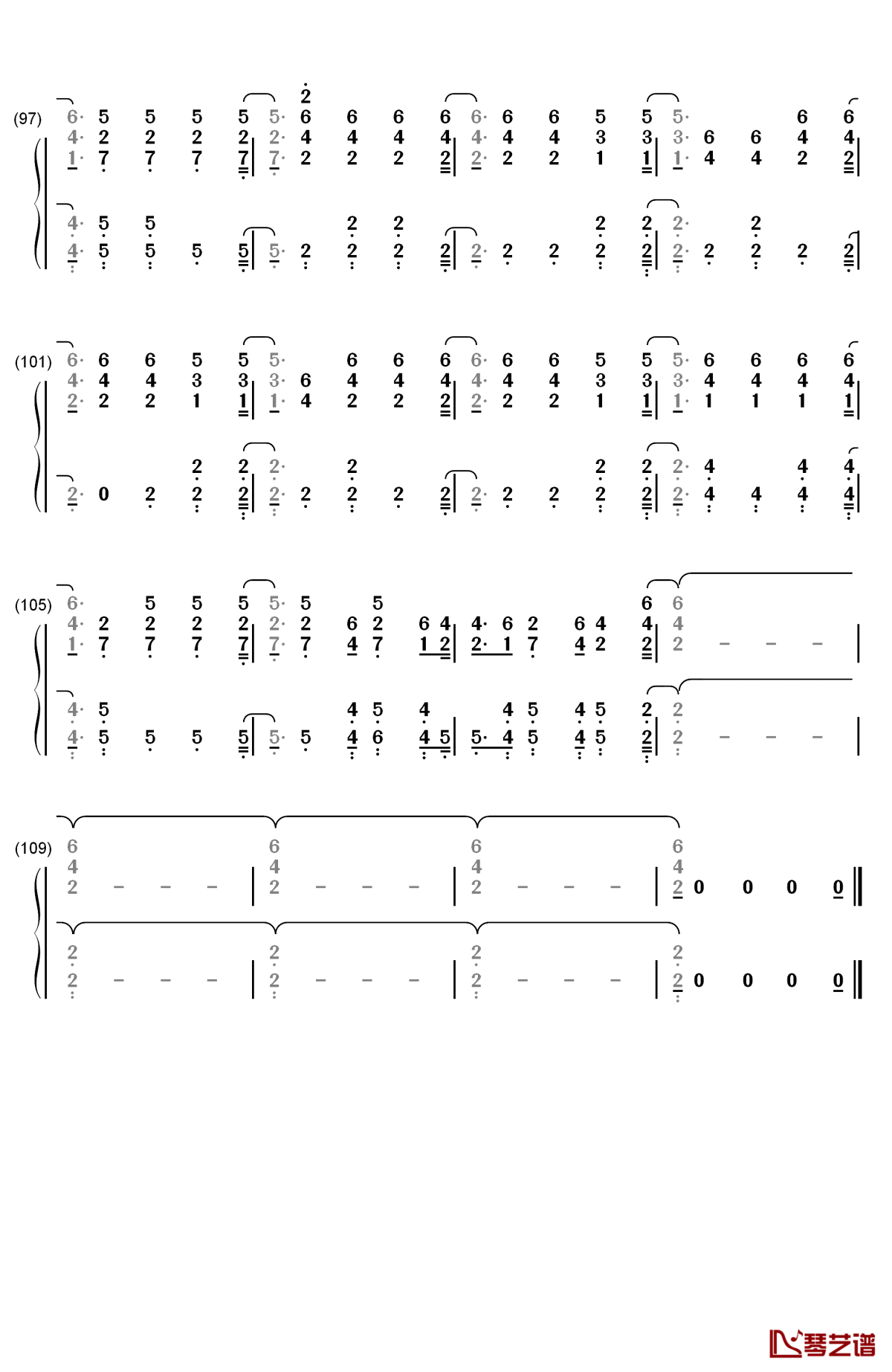 kiwi钢琴简谱-数字双手-harry styles6