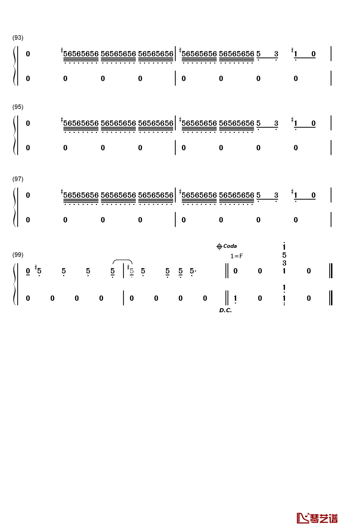 cantina band钢琴简谱-数字双手-john williams　5