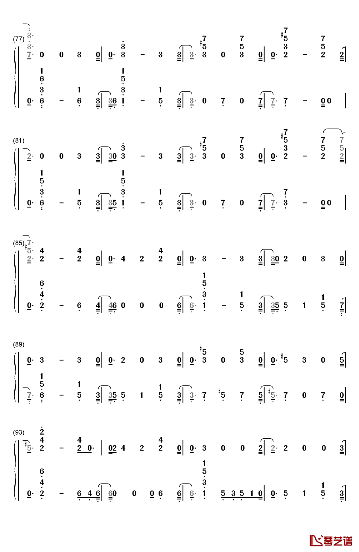 nothing left for you钢琴简谱-数字双手-sam smith5