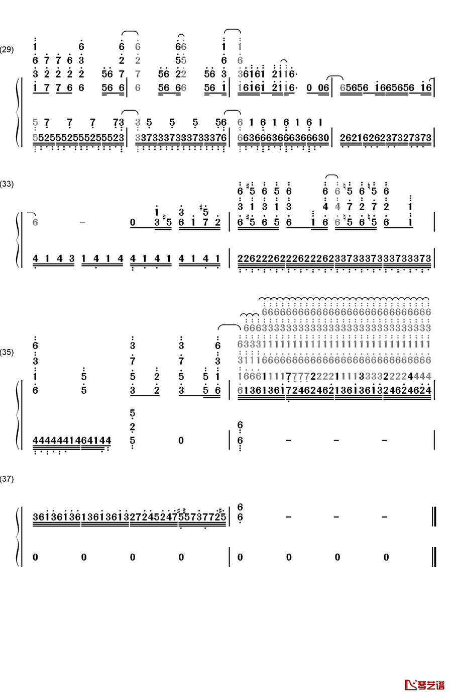 clattanoia钢琴简谱-数字双手-oxt（大石昌良×tom-h@ck）3