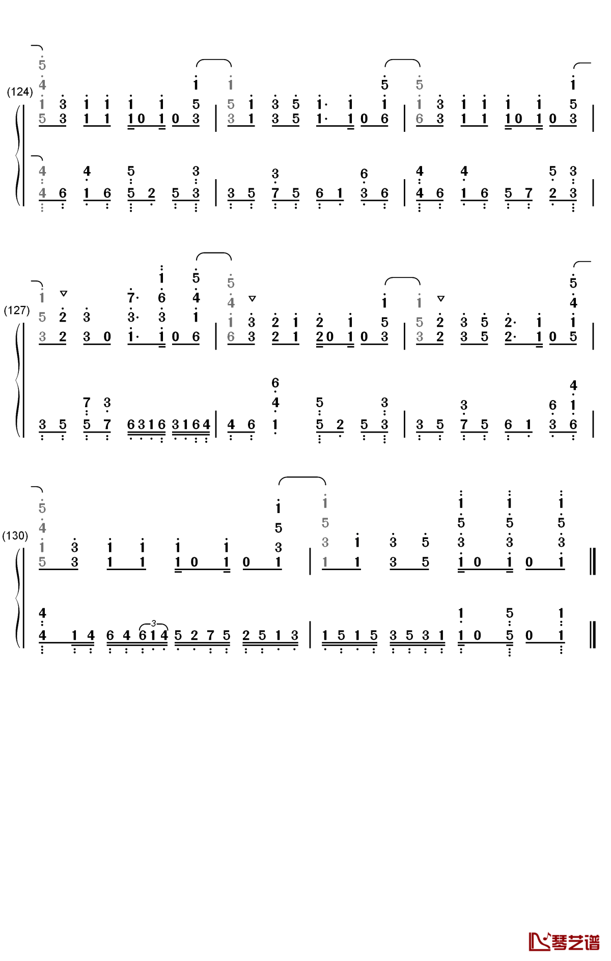 パパパ钢琴简谱-数字双手-齐藤朱夏9