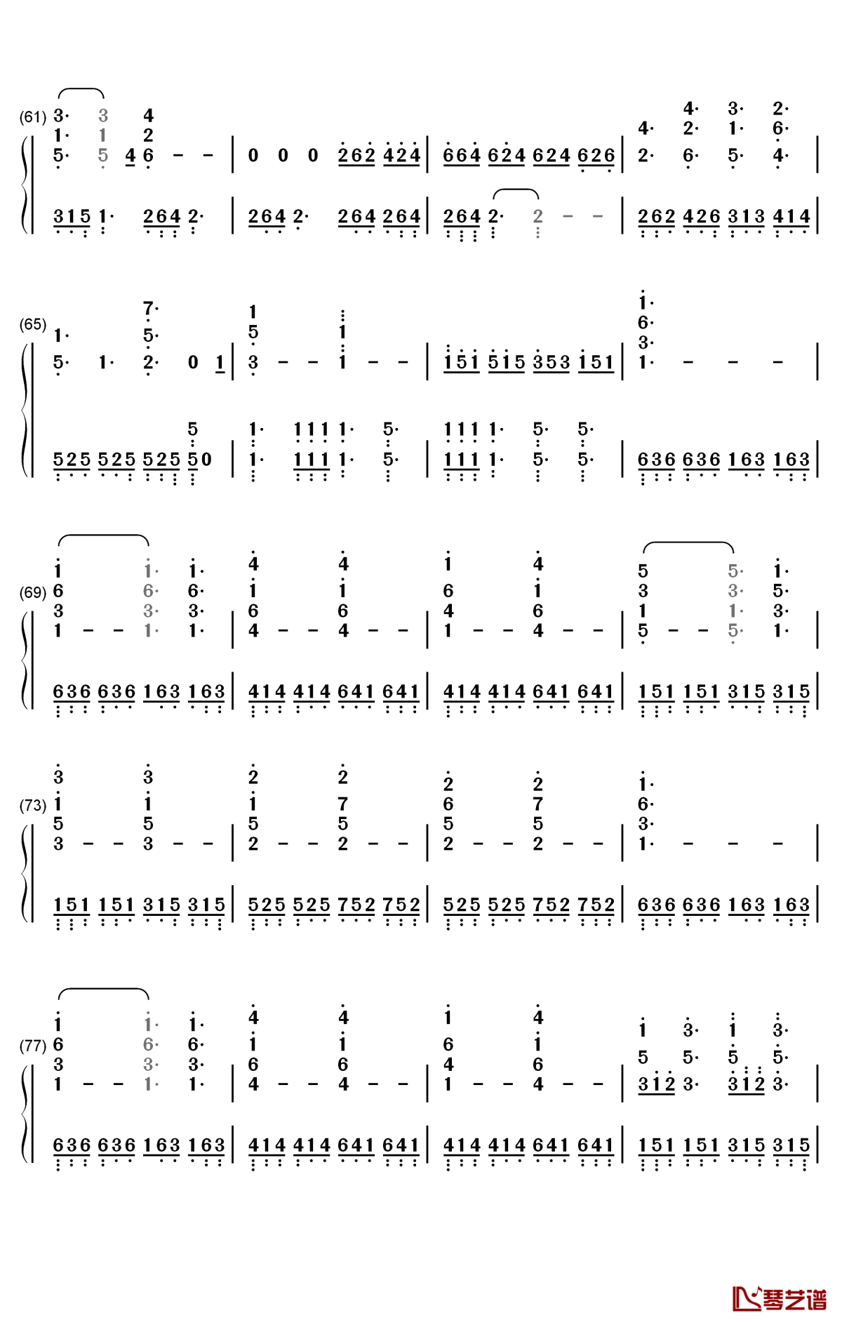 sogno di volare钢琴简谱-数字双手-christopher tin4