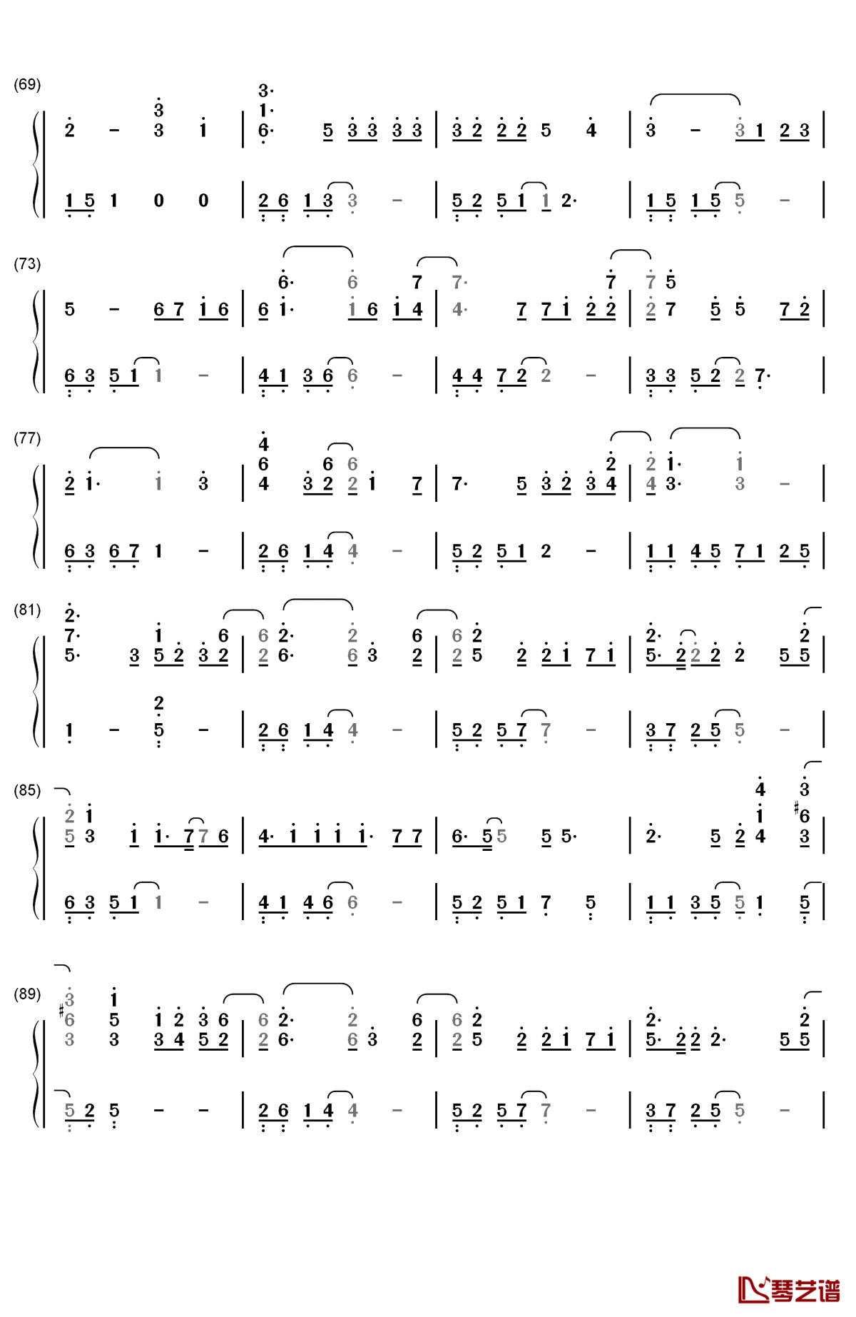 你还要我怎样钢琴简谱-数字双手-薛之谦4