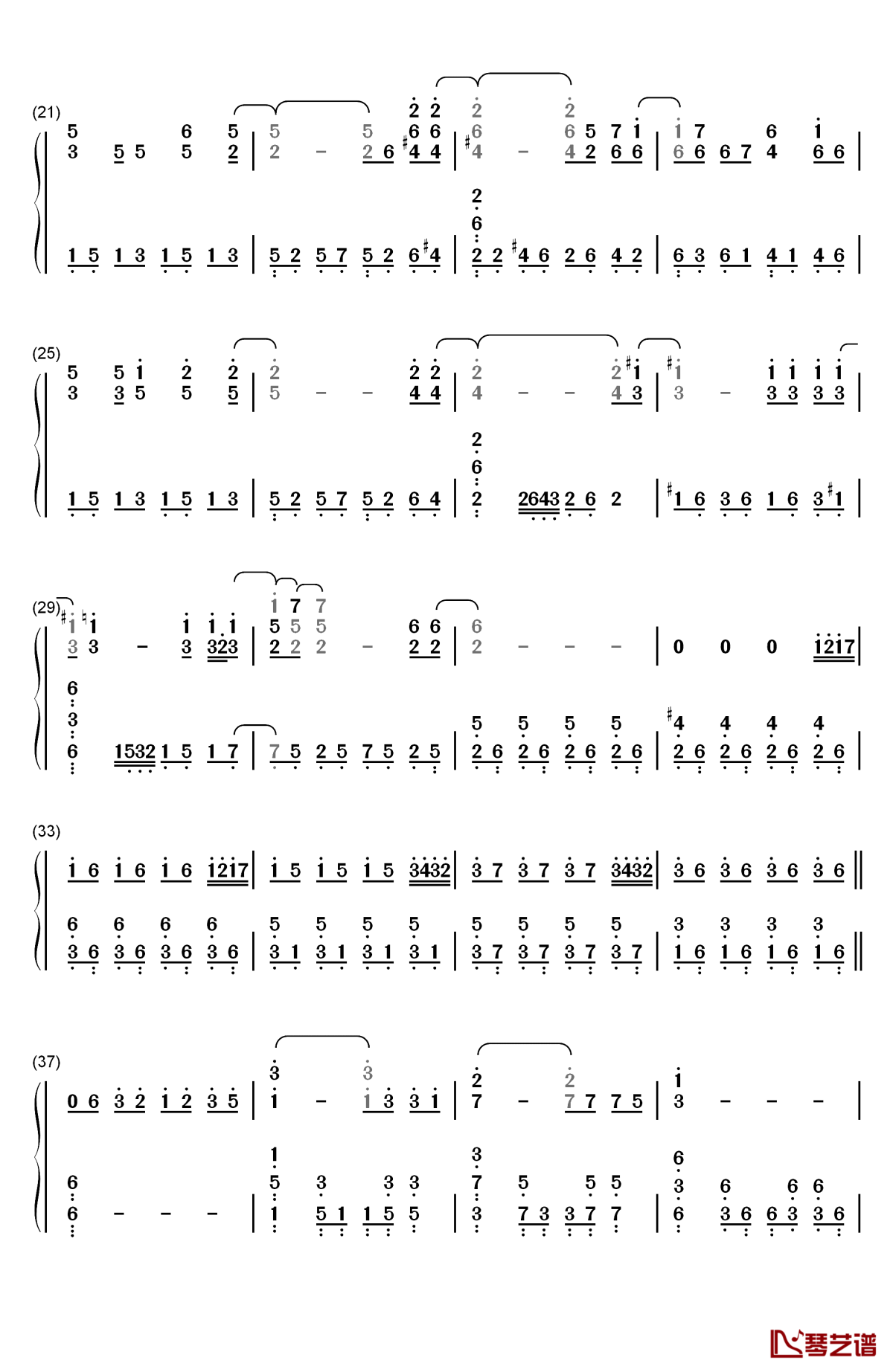 he is钢琴简谱-数字双手-ghost2