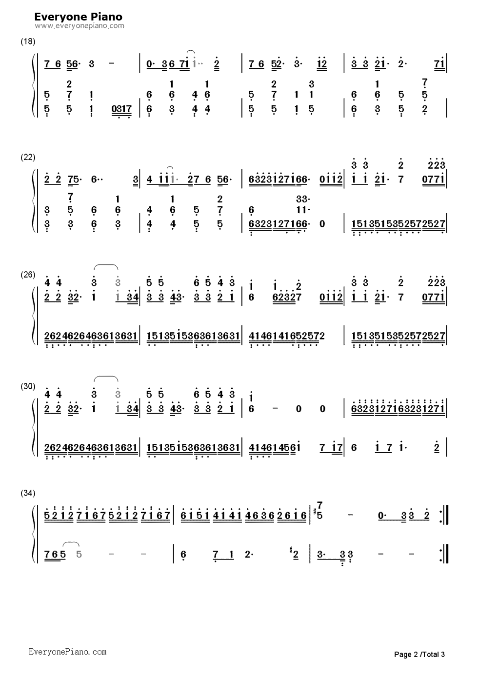 一千个伤心的理由钢琴简谱-数字双手-张学友2