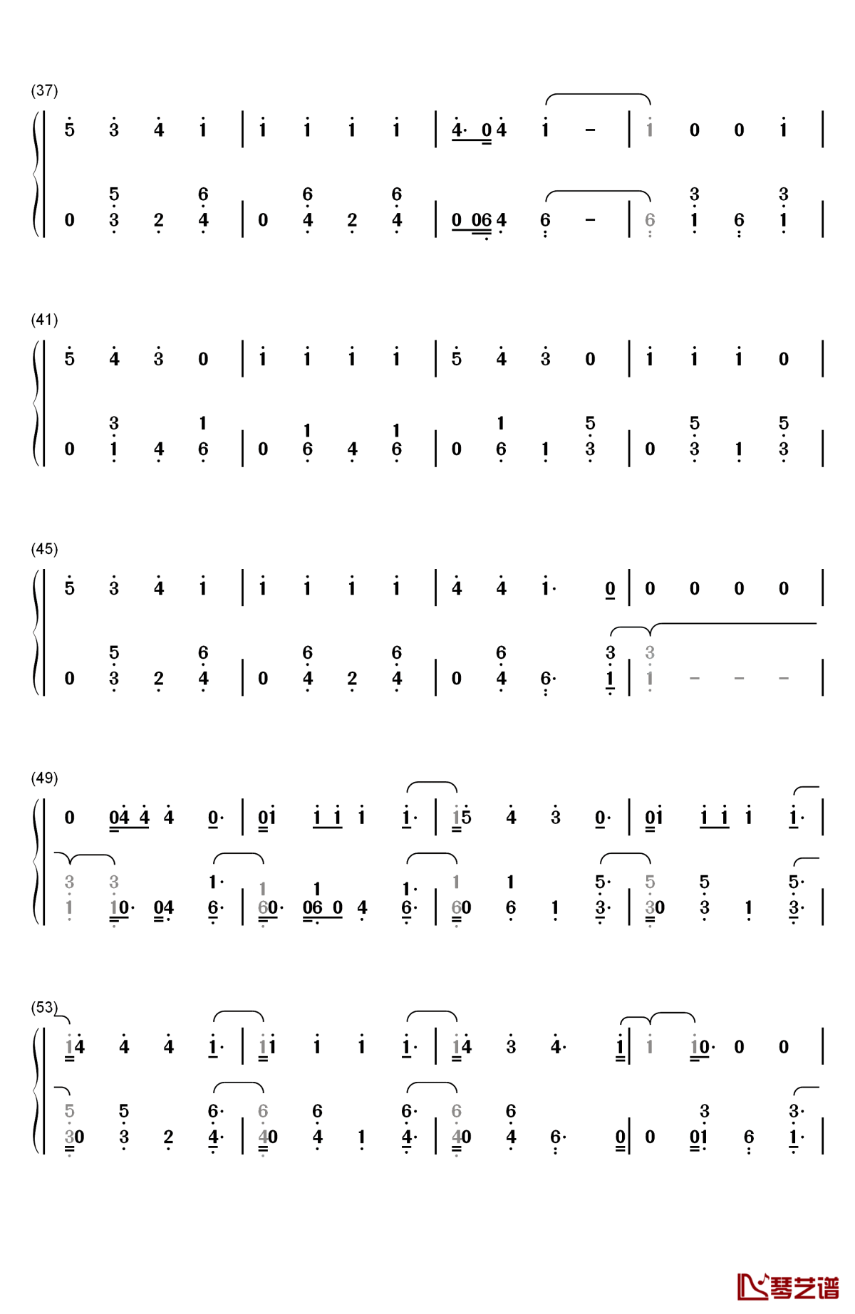 bella钢琴简谱-数字双手-wolfine3