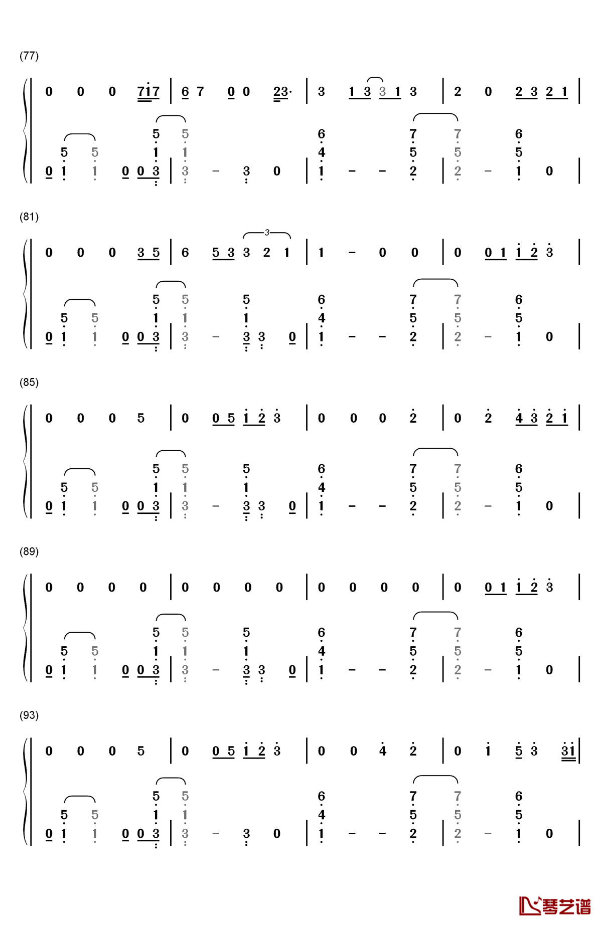 thinking out loud钢琴简谱-数字双手-ed sheeran5