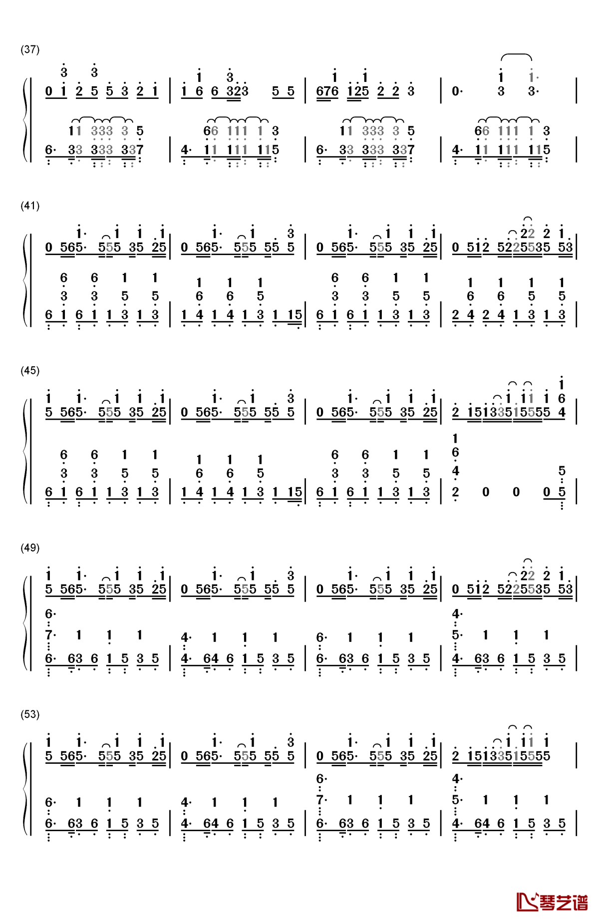 stay钢琴简谱-数字双手-kygo3