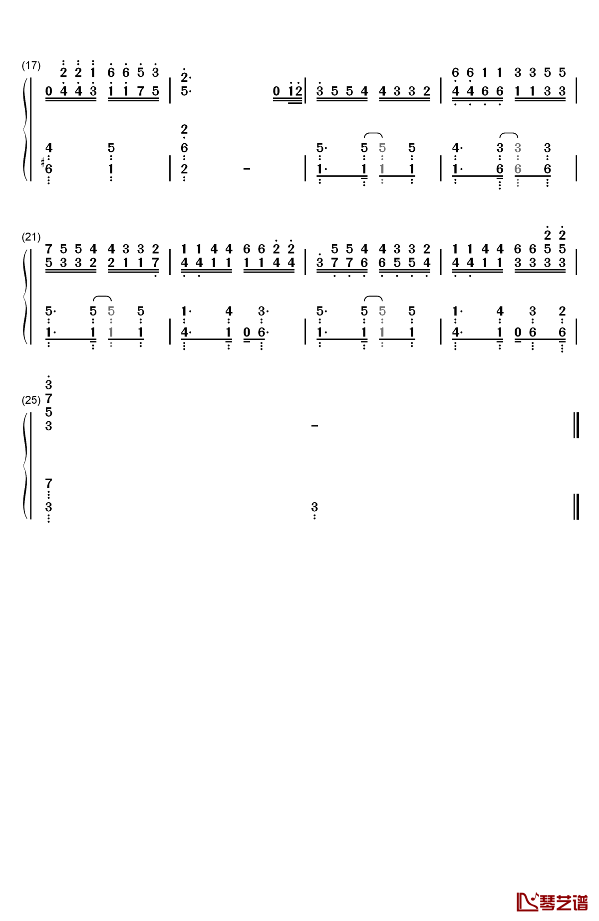 twilight钢琴简谱-数字双手-shirley. r2