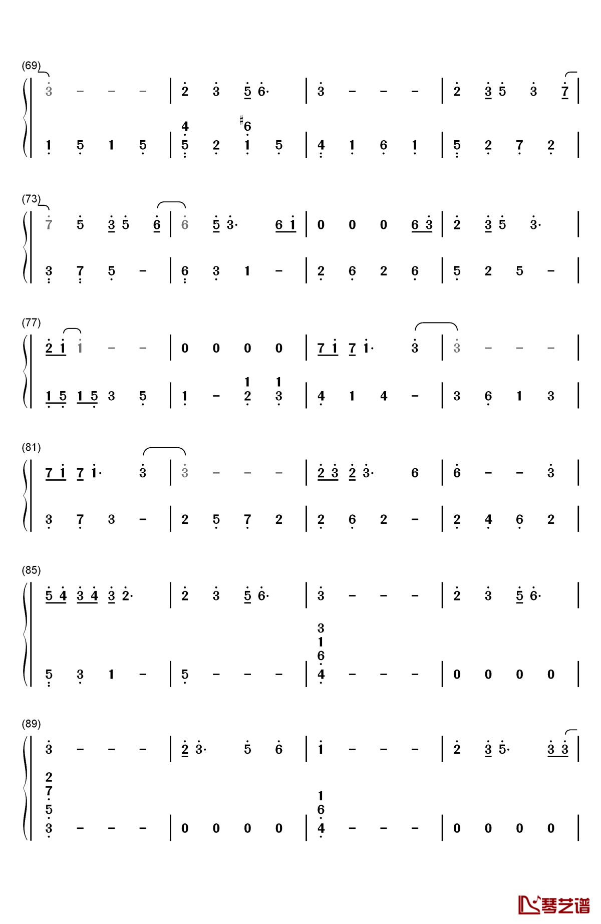 关键词钢琴简谱-数字双手-林俊杰4