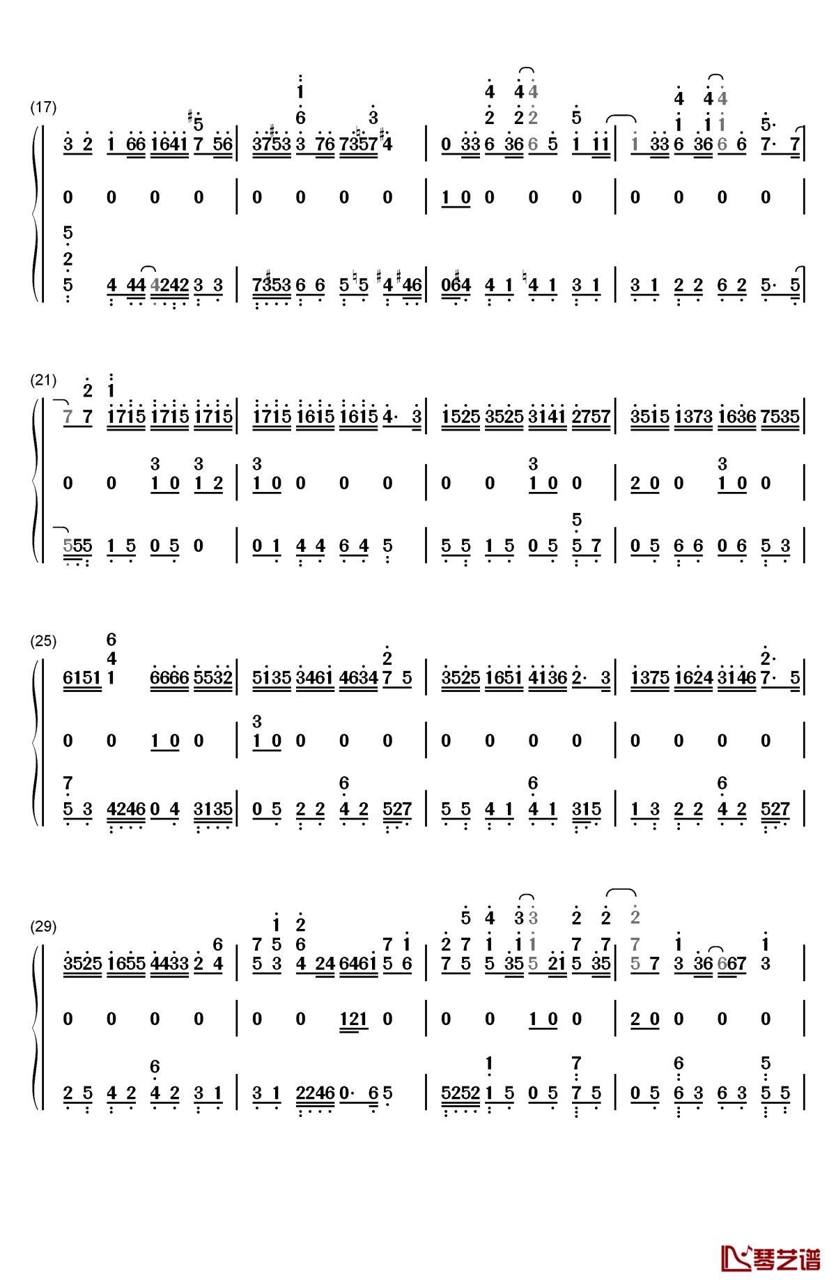 亲朋勿友钢琴简谱-数字双手-邓丽欣2