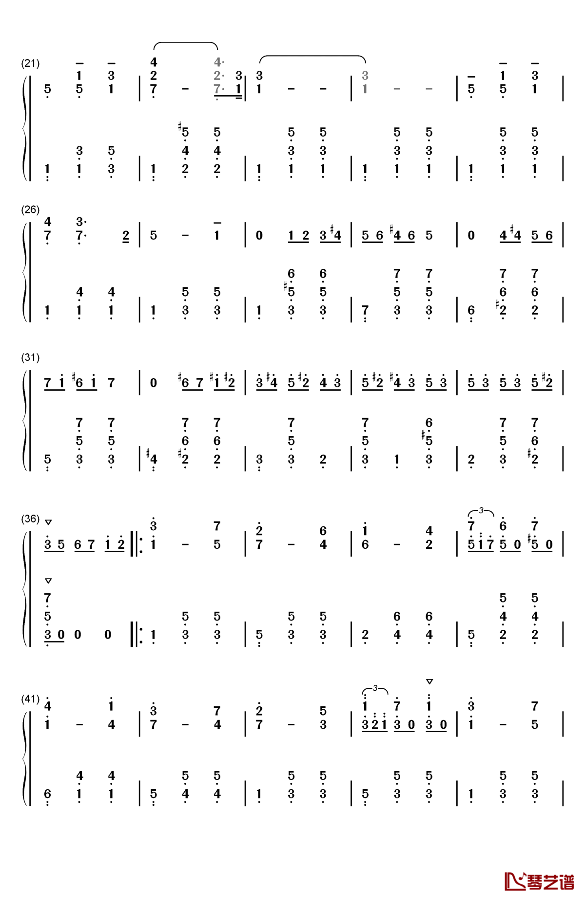 waltz of the flowers钢琴简谱-数字双手-柴可夫斯基2