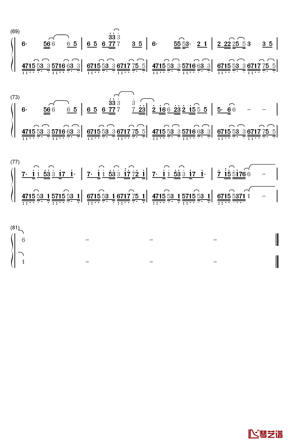 是风动钢琴简谱-数字双手-银临 河图4