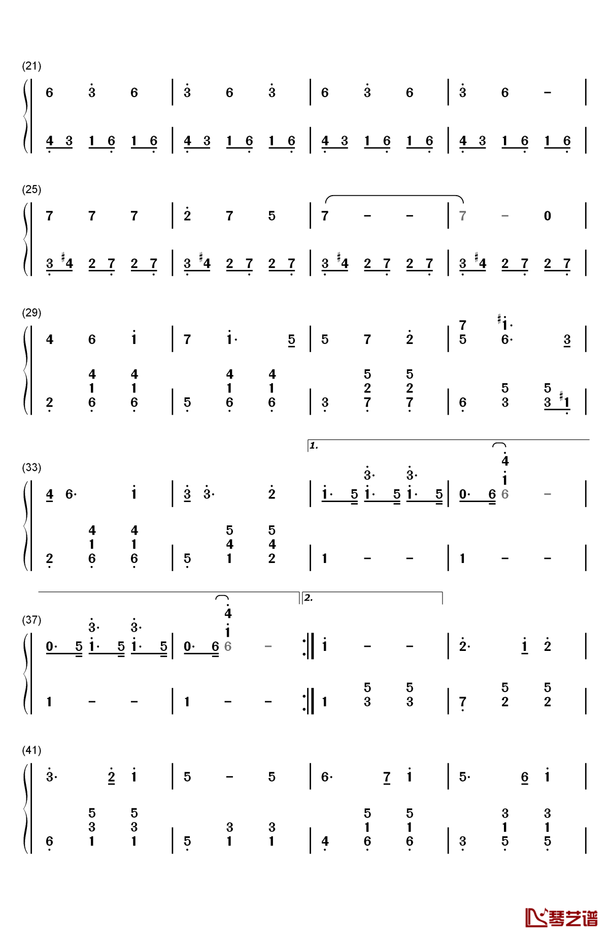 rainbow connection钢琴简谱-数字双手-kermit the frog2