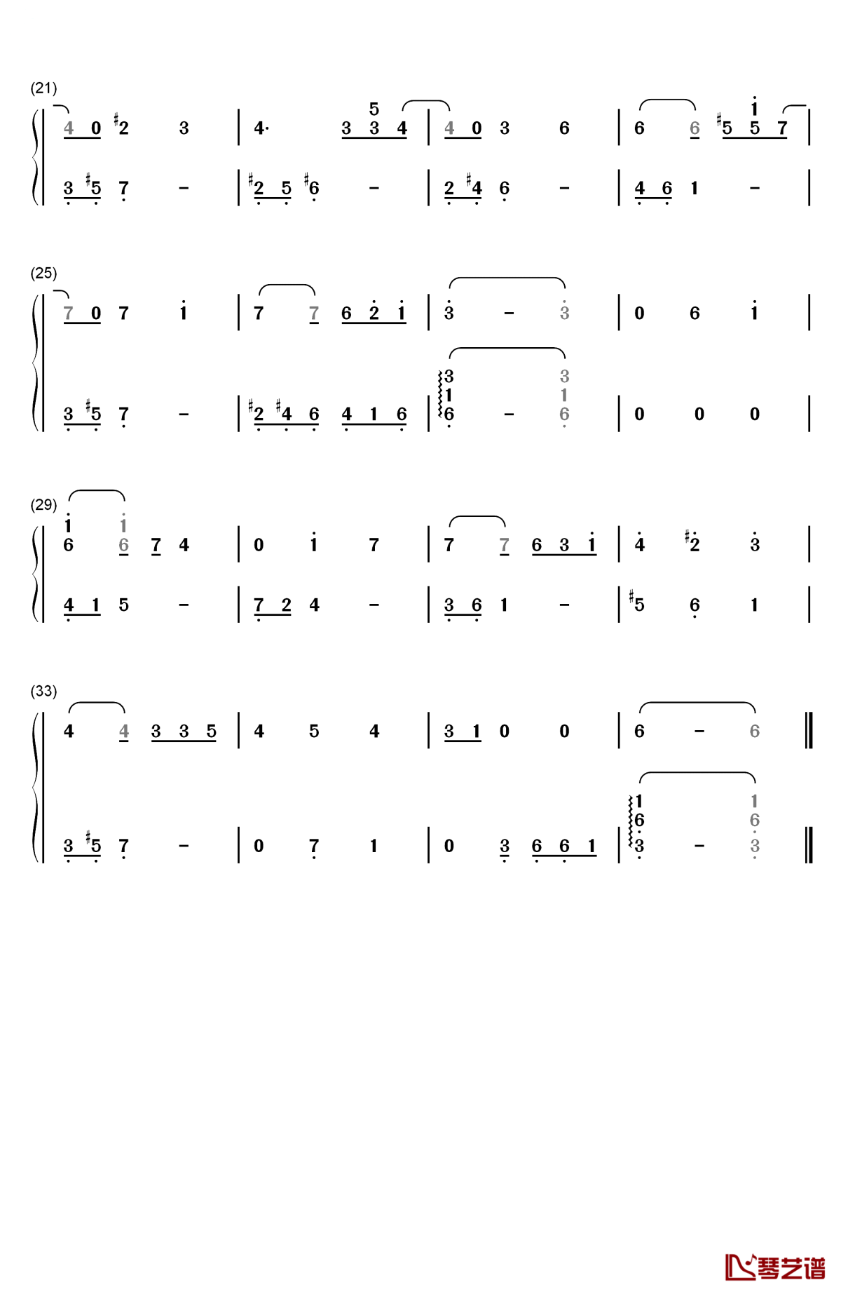 ghost bell钢琴简谱-数字双手-深泽秀行2