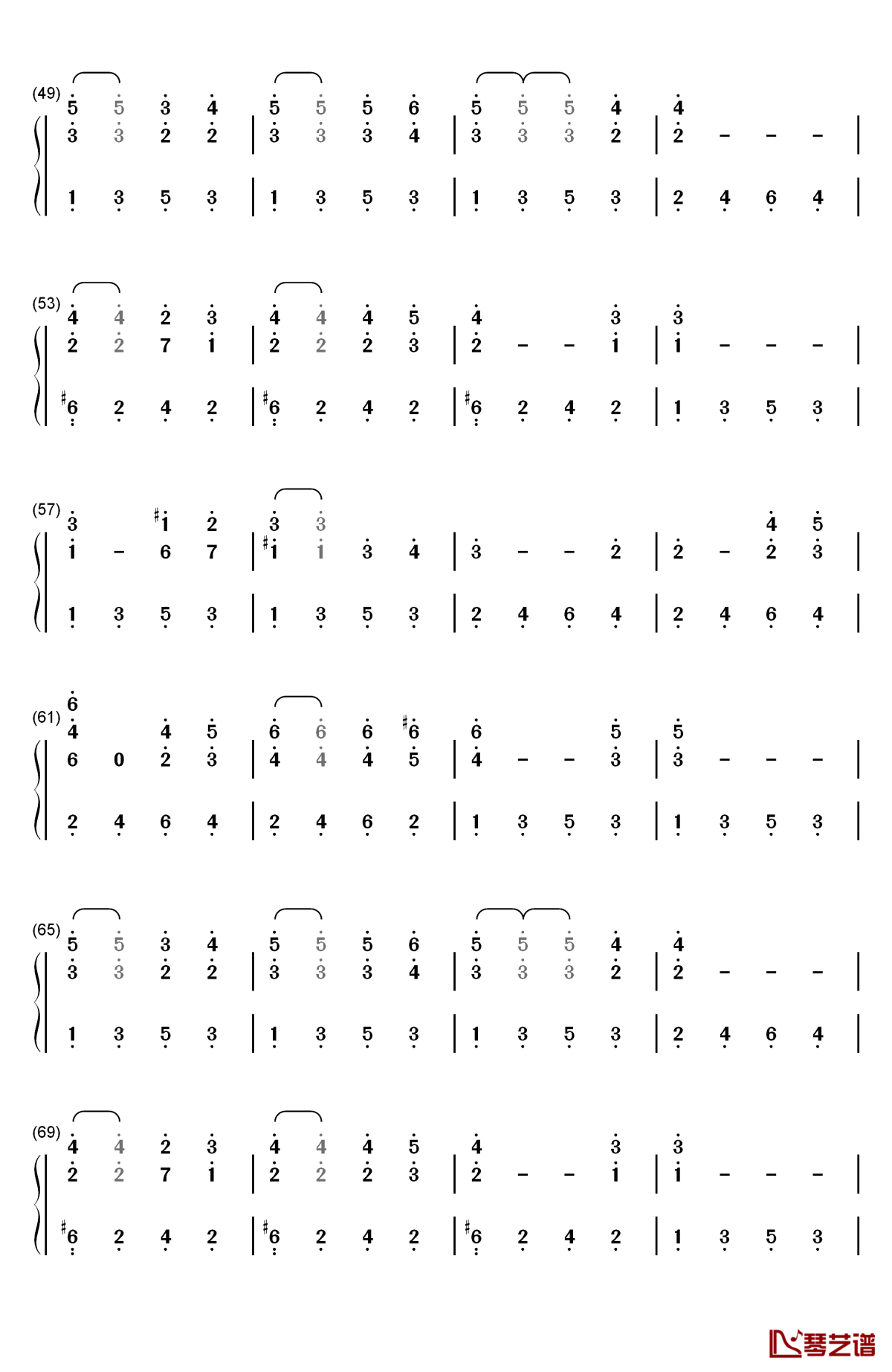 布拉格广场钢琴简谱-数字双手-蔡依林  周杰伦3