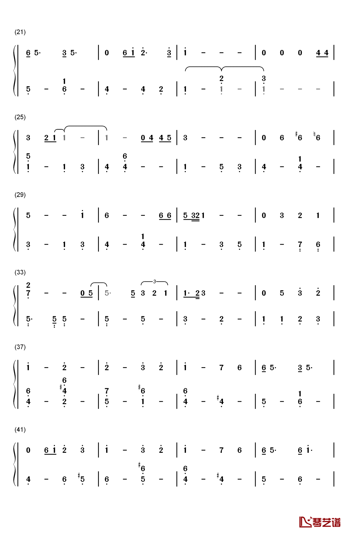 bridge over troubled water钢琴简谱-数字双手-simon & garfunkel2